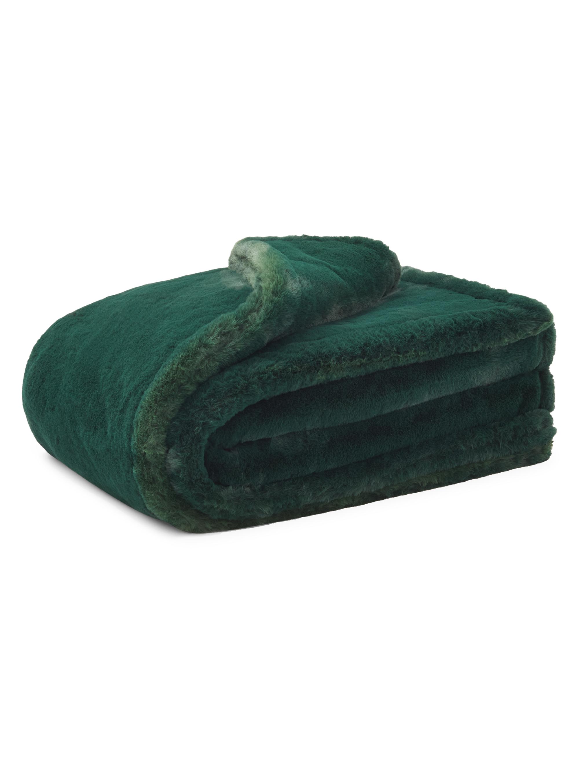 Apparis Shiloh Faux Fur Blanket - Emerald