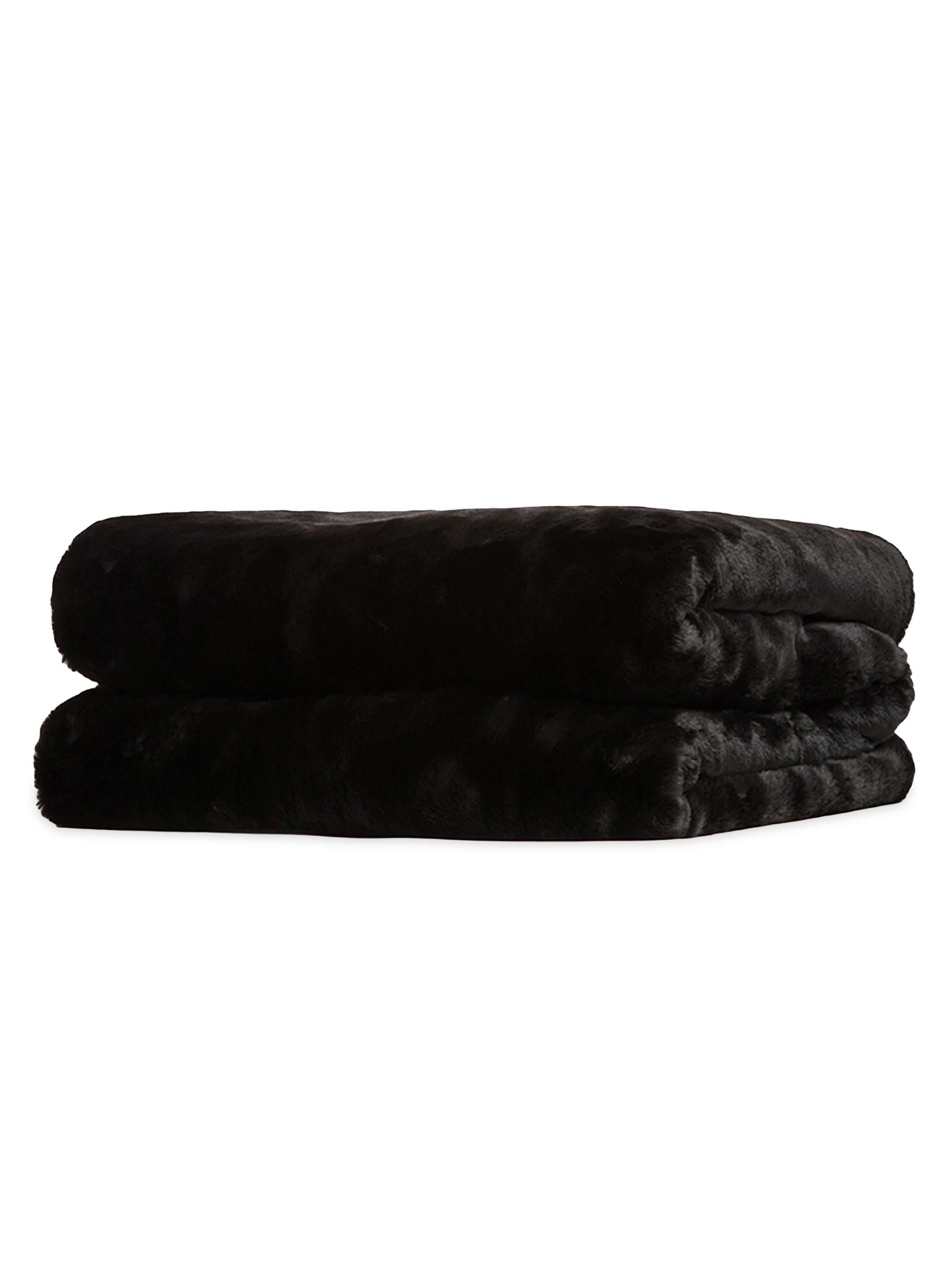 Apparis Jumbo Brady Faux Fur Blanket - Noir