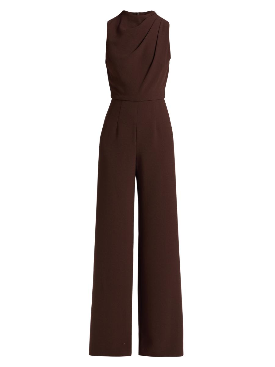 Black Halo Women's Corinne Sleeveless Flared-leg Jumpsuit In Brown