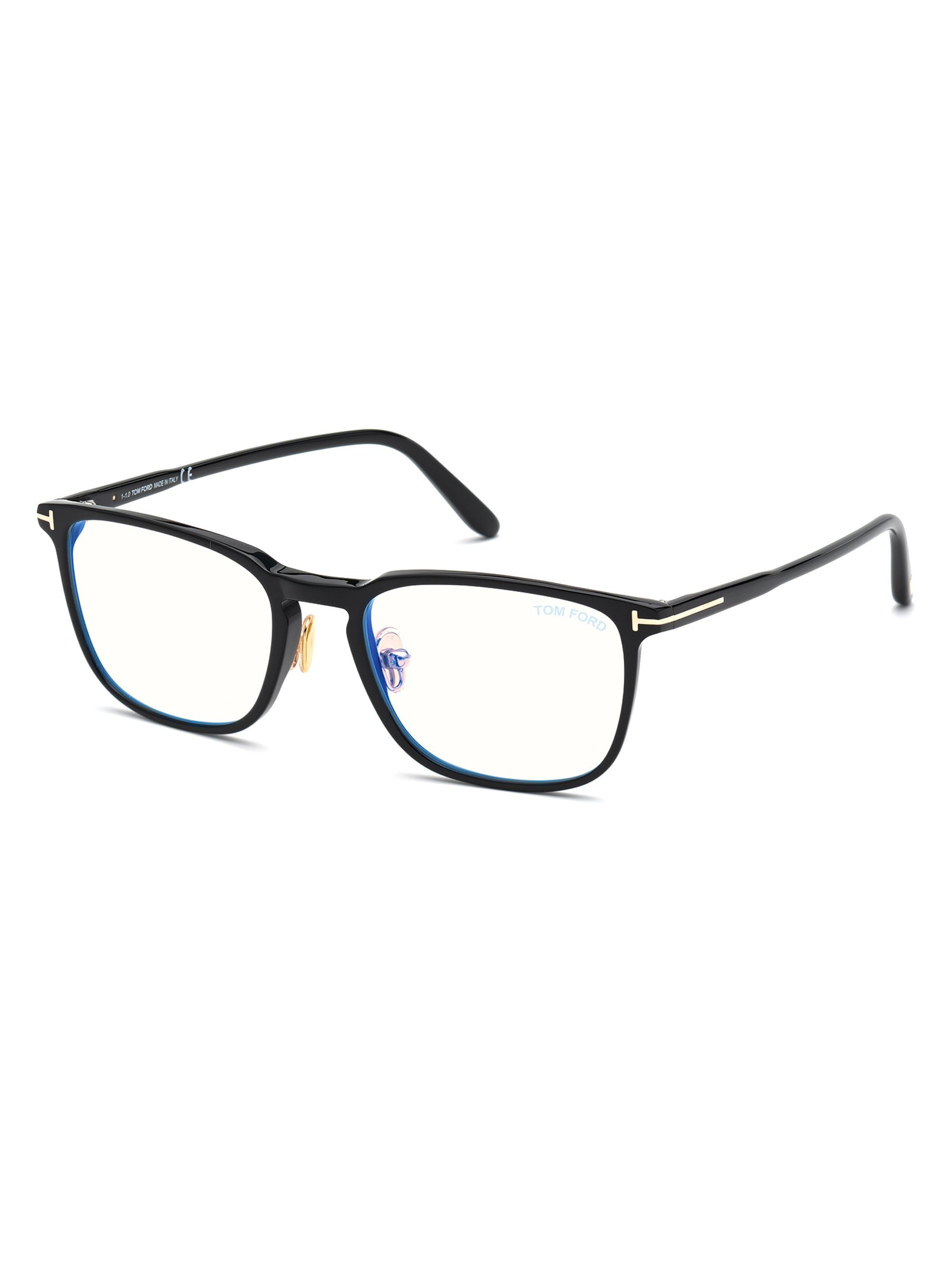 TOM FORD Men's Blue-Light Filter 55MM Square Sunglasses - Black
