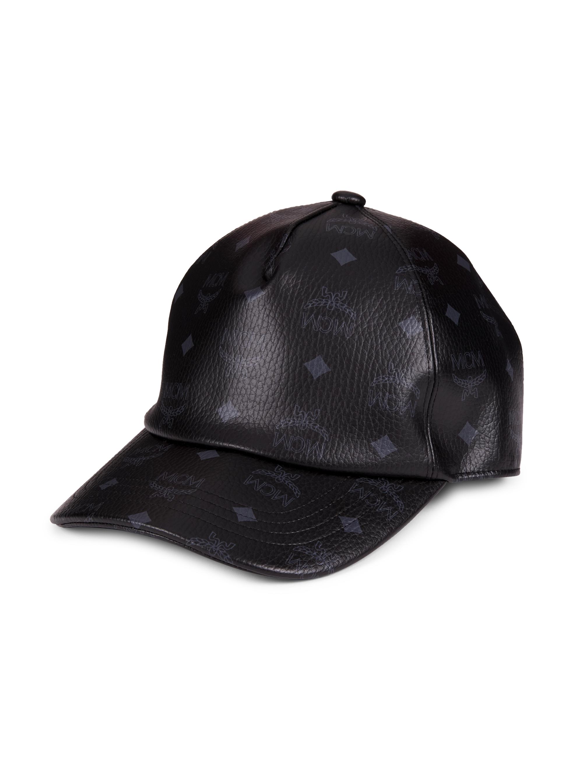 MCM Visetos Monogram Leather Baseball Cap | Saks Fifth Avenue