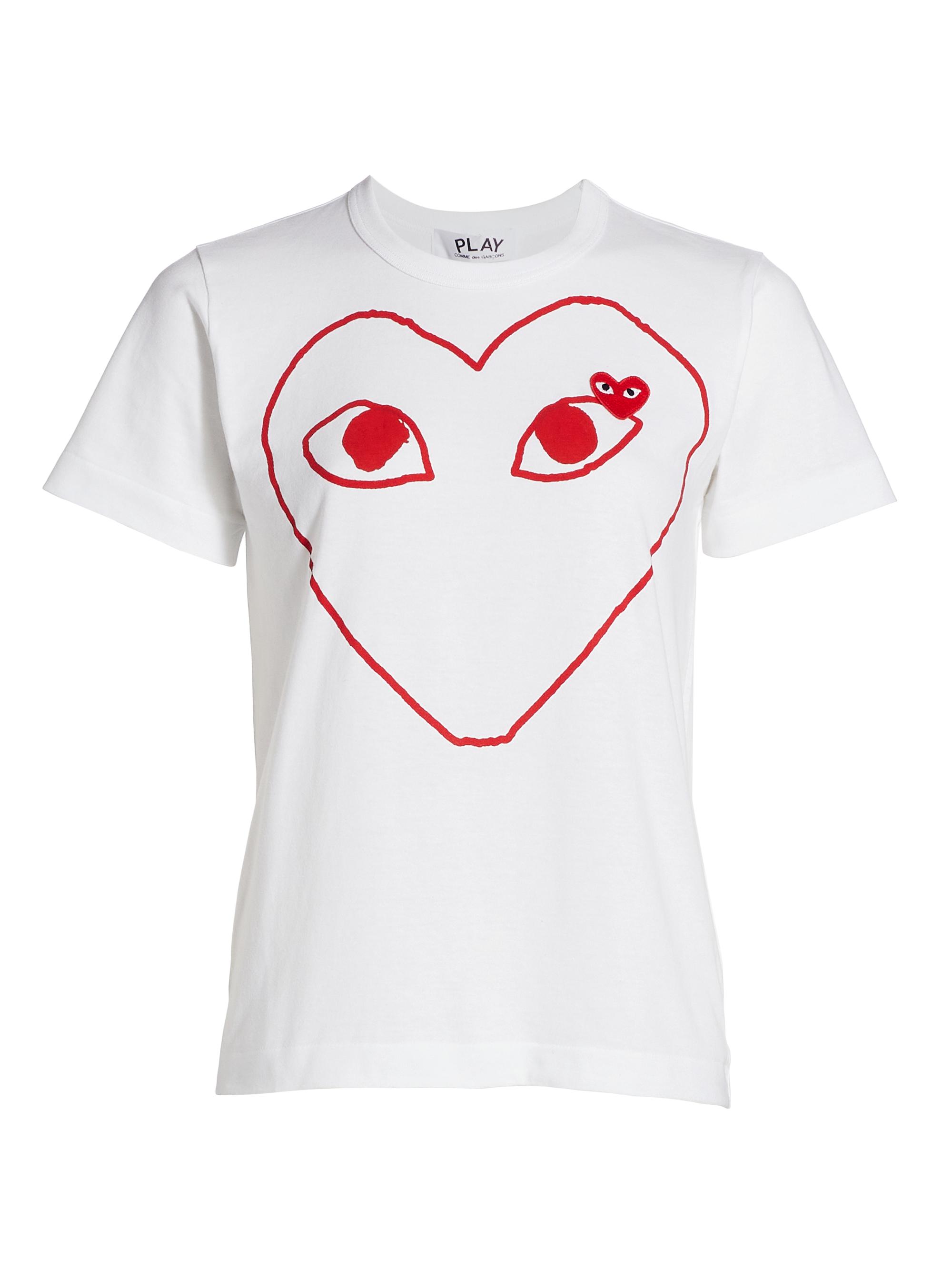Comme des Garçons PLAY Women's  Heart Graphic T-Shirt - White