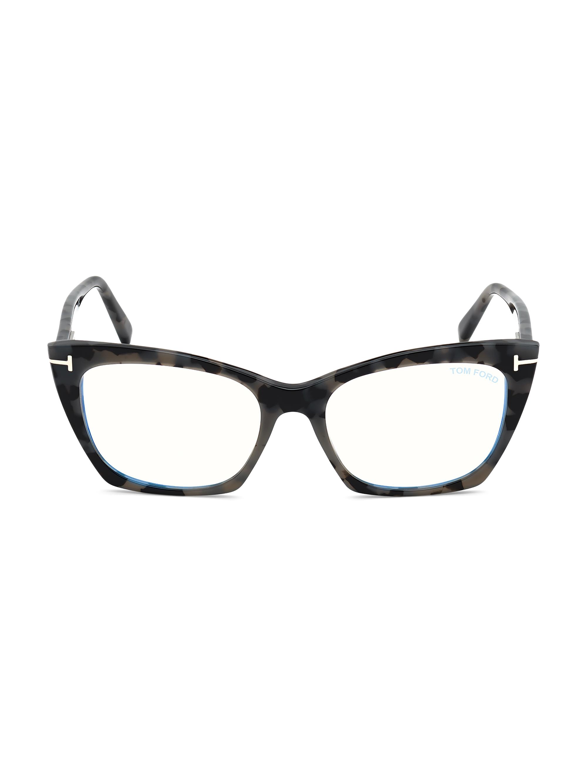 TOM FORD Women's 54MM Cat Eye Blue Filter Eyeglasses - Havana Other