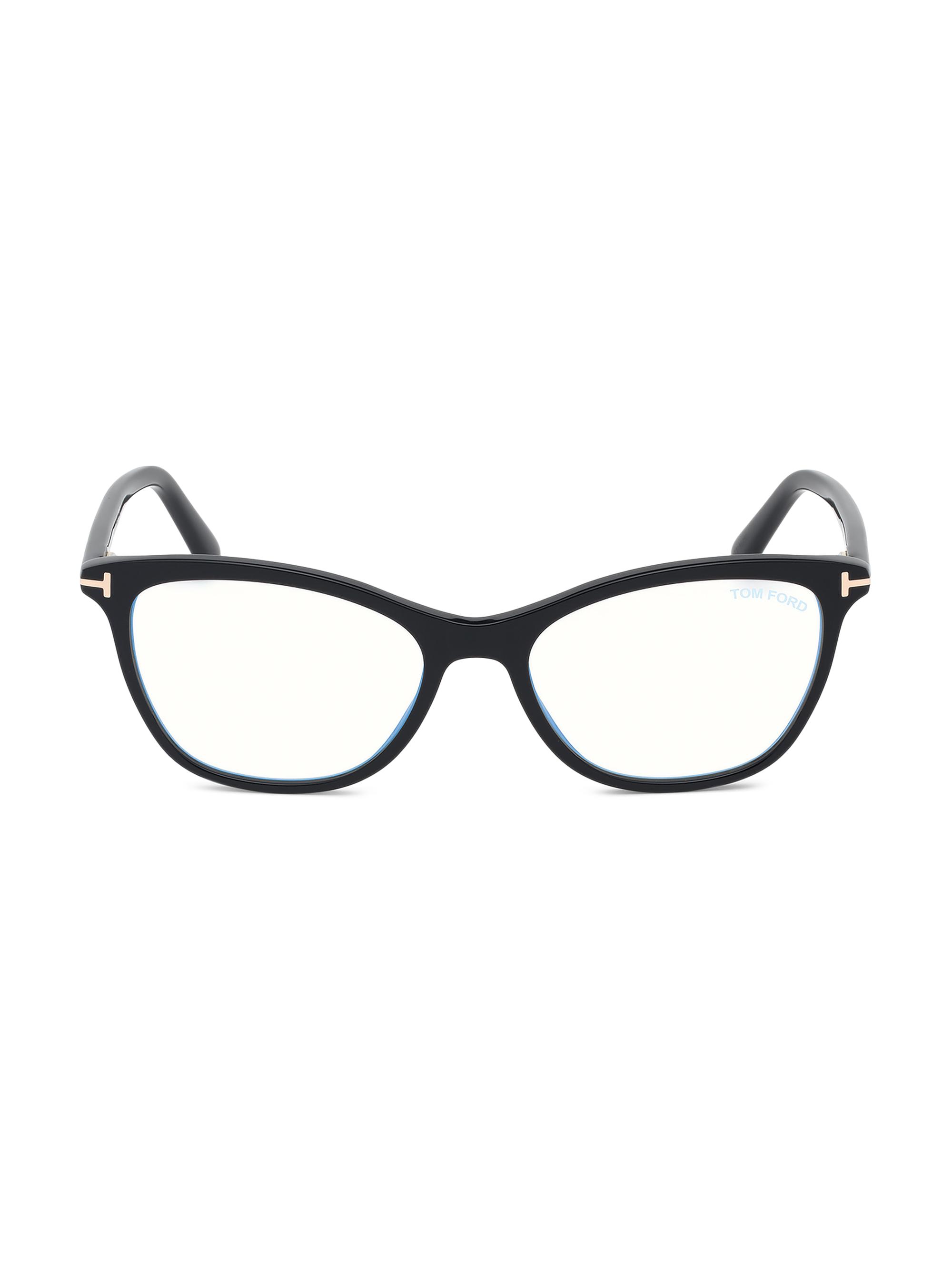 TOM FORD Women's 52MM Square Blue Filter Eyeglasses - Shiny Black