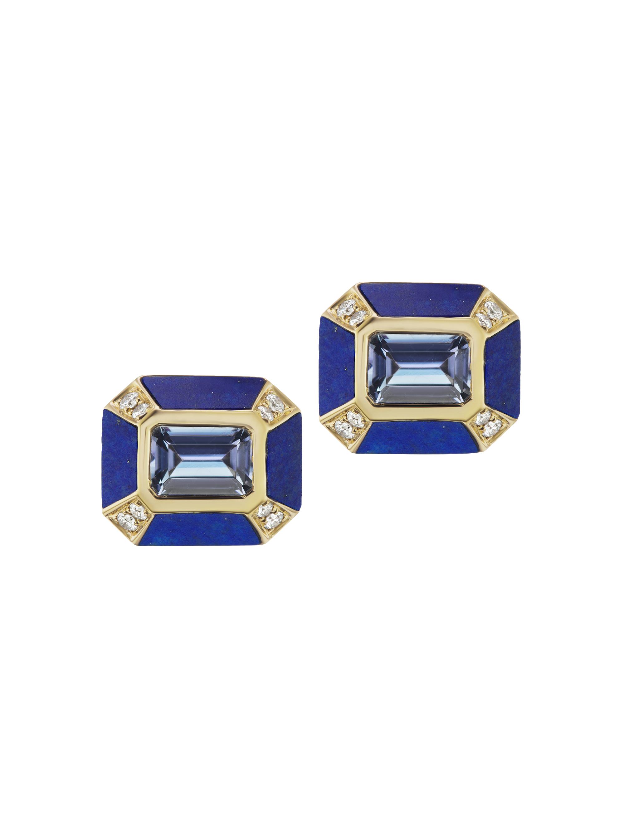 Sorellina Women's Monroe 18K Yellow Gold & Multi-Stone Mini Stud Earrings - Blue