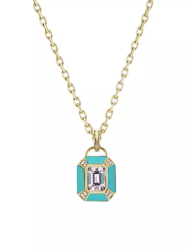 Monroe 18K Yellow Gold & Multi-Stone Mini Pendant Necklace
