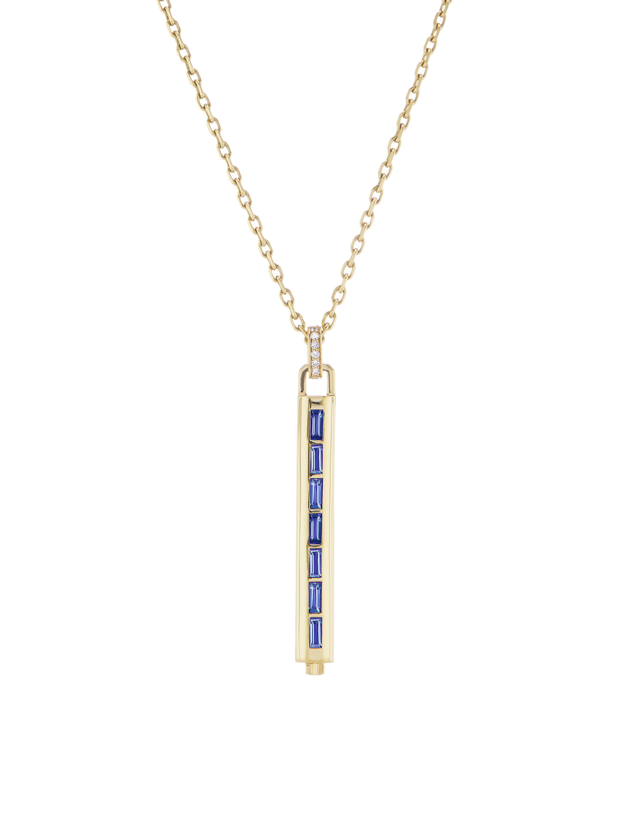 Sorellina Women's Lock & Key 18K Yellow Gold, Blue Sapphire & Diamond Key Pendant Necklace - Blue Sapphire