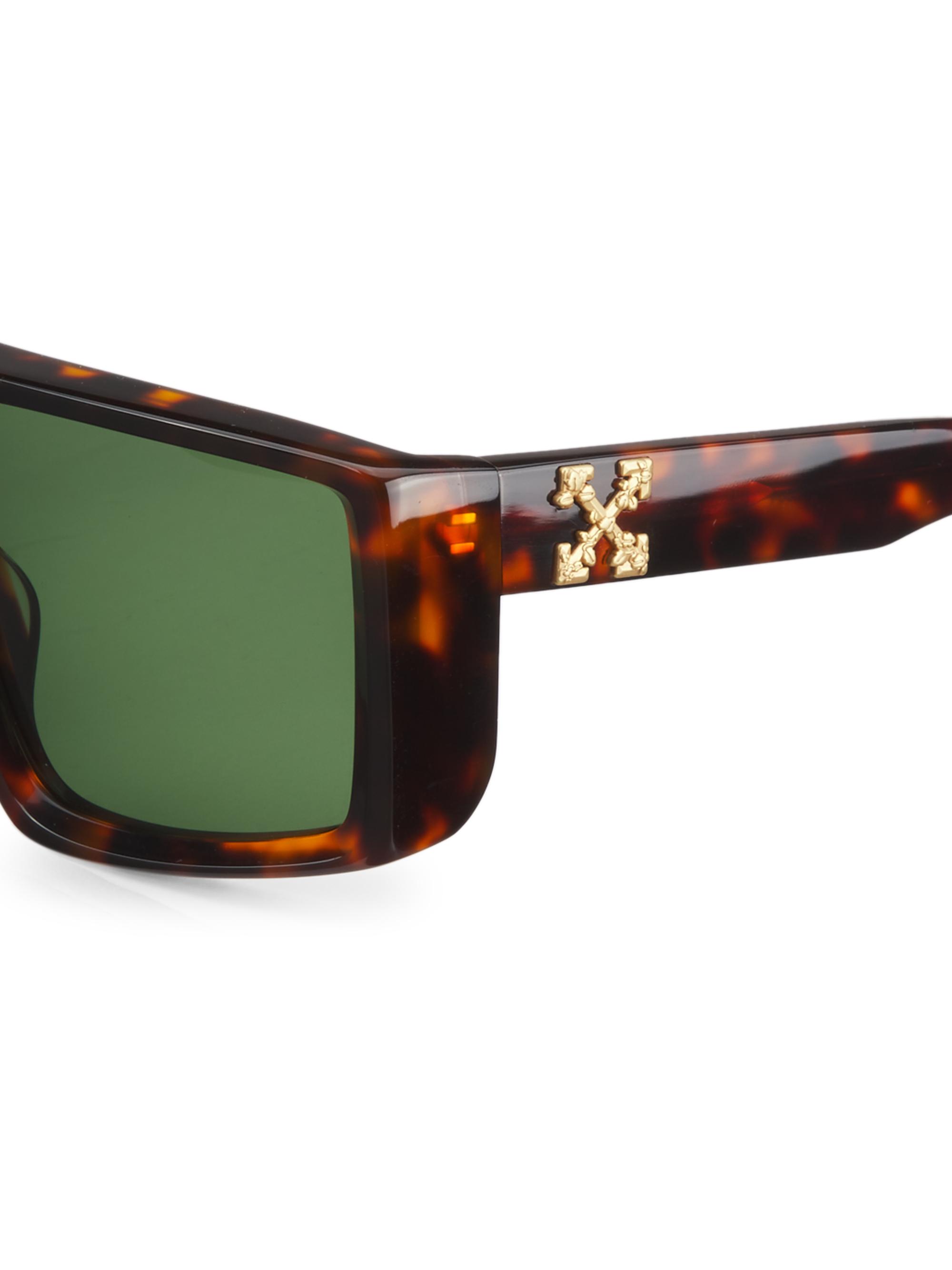 Off-White Alps Arrow Acetate Shield Sunglasses Off-White Alps Arrow Shield Sunglasses - Brown / Green  main image 3