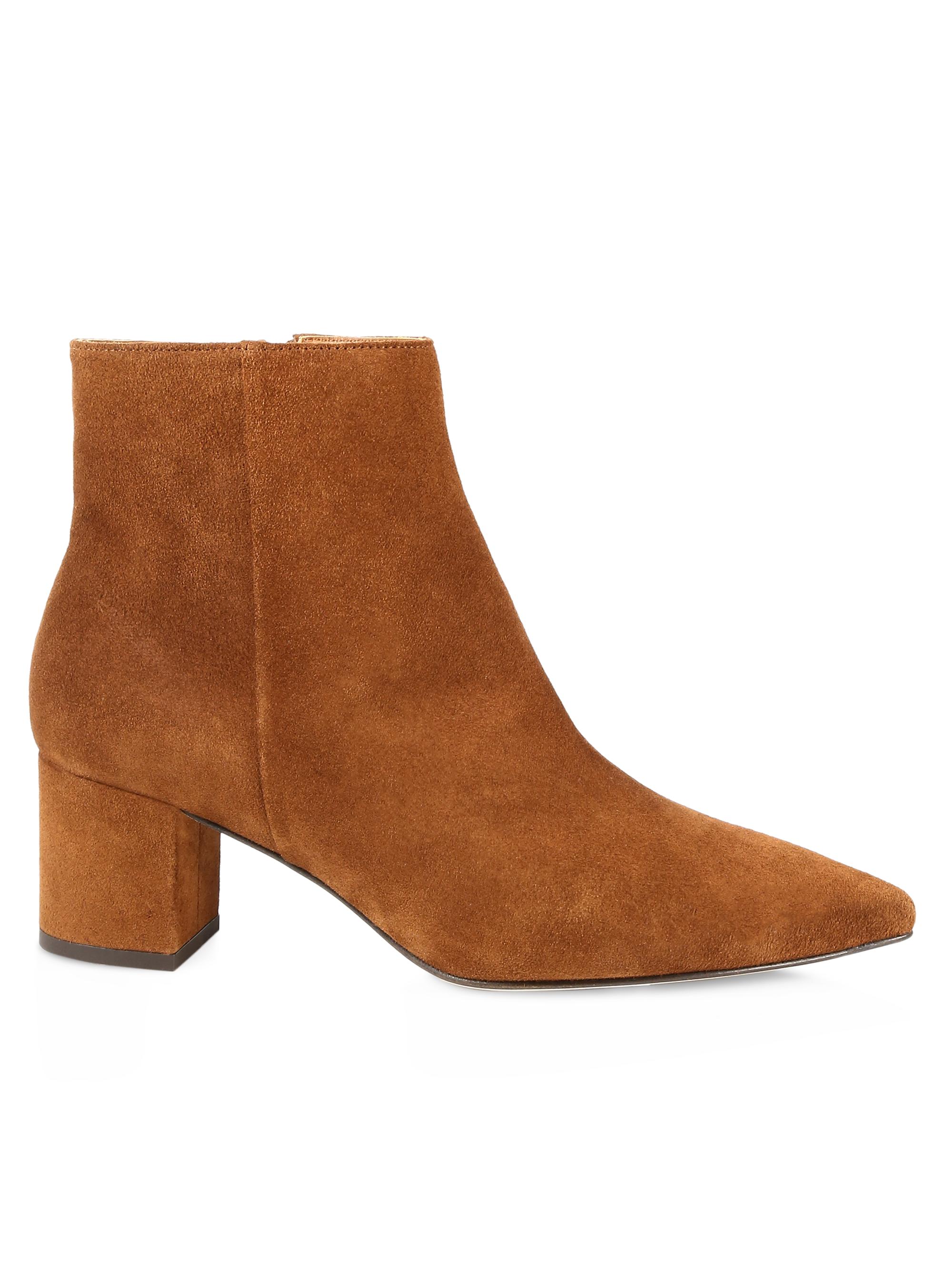 L'AGENCE Women's Jeanne 85MM Suede Ankle Boots - Brown