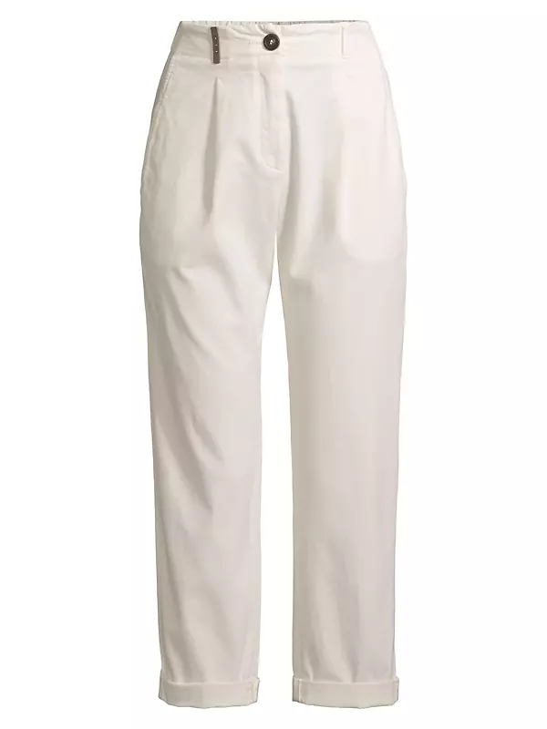 Linen-Blend Cropped Trousers