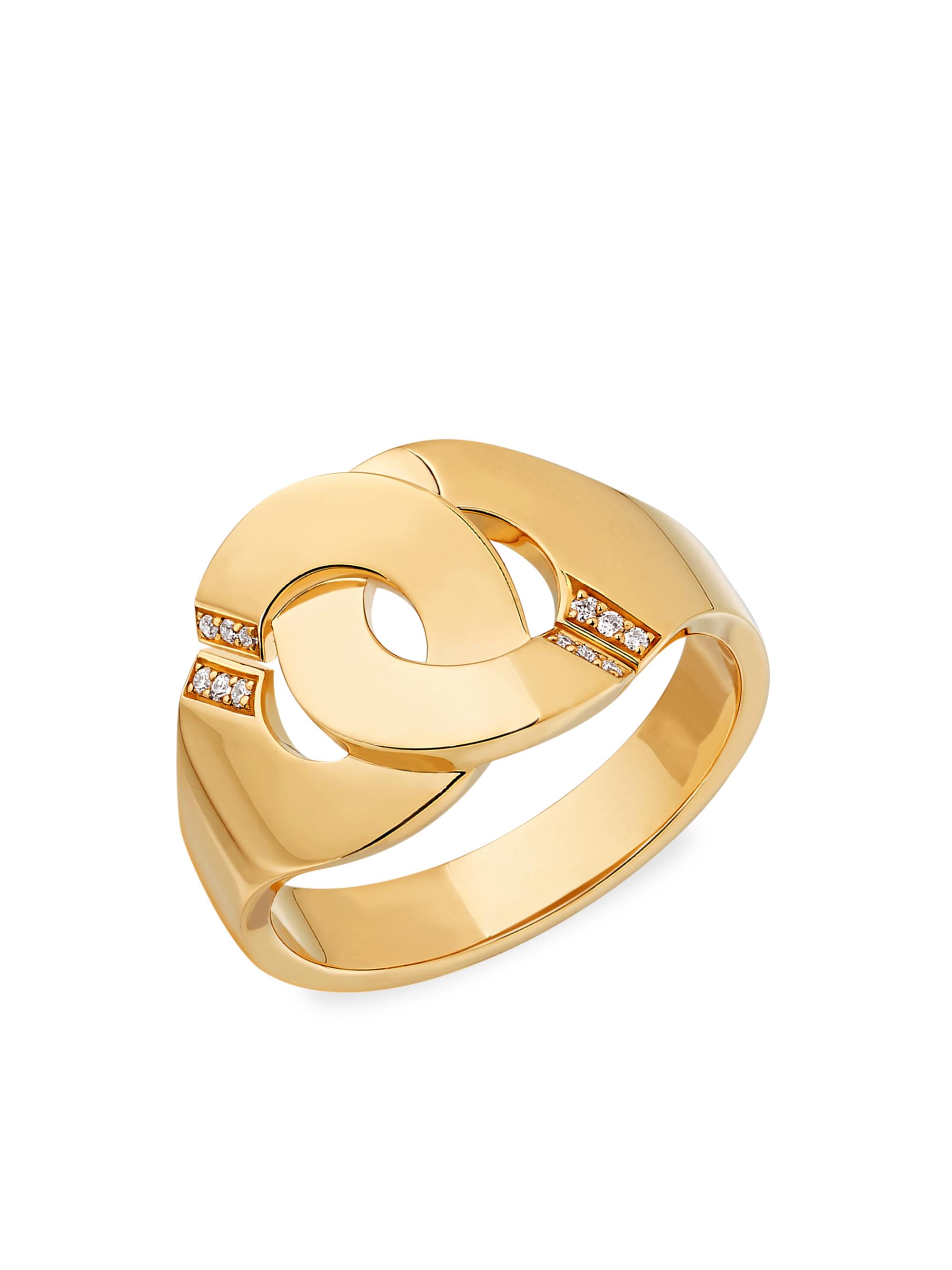 Dinh Van Women's Menottes 18K Yellow Gold & Diamond Ring - Gold