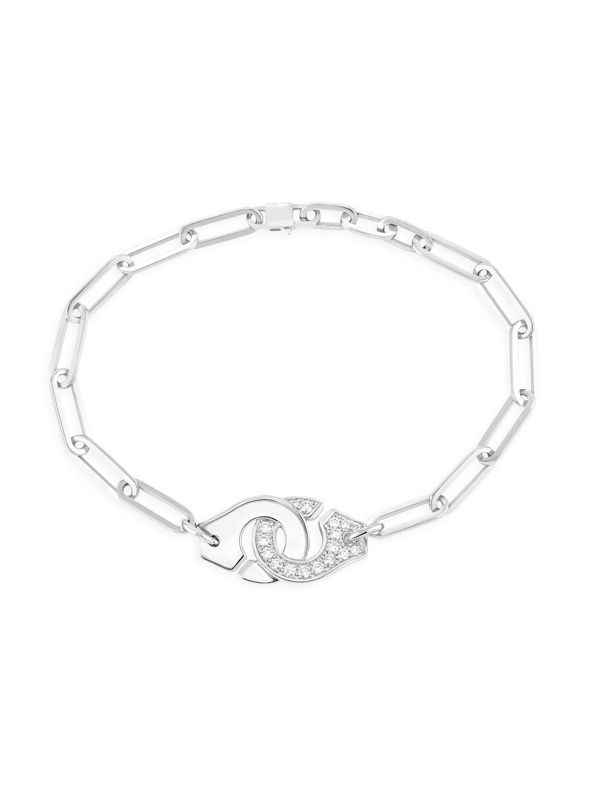 Dinh Van Women's Menottes  R12 18K White Gold & Diamond Chain Bracelet - White Gold