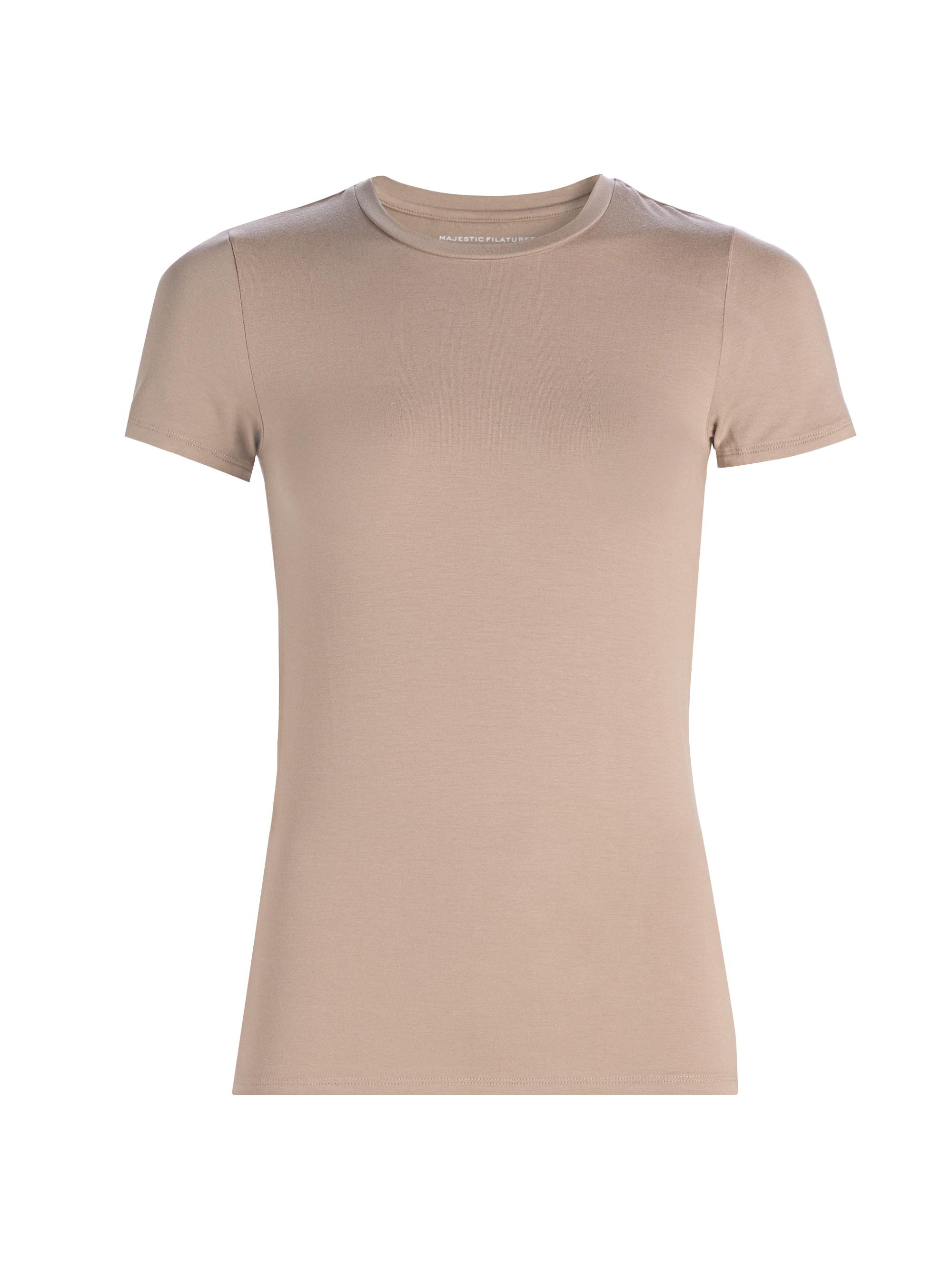 Majestic Filatures Women's Soft Touch Crewneck T-Shirt - Coffee Latte