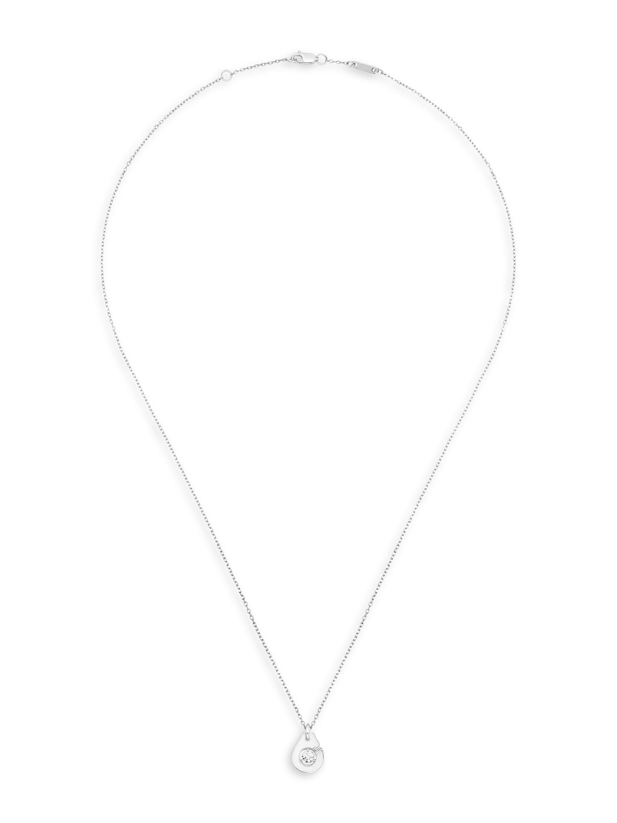 Dinh Van Women's Menottes  R8 18K White Gold & Diamond Handcuff Pendant Necklace - White Gold