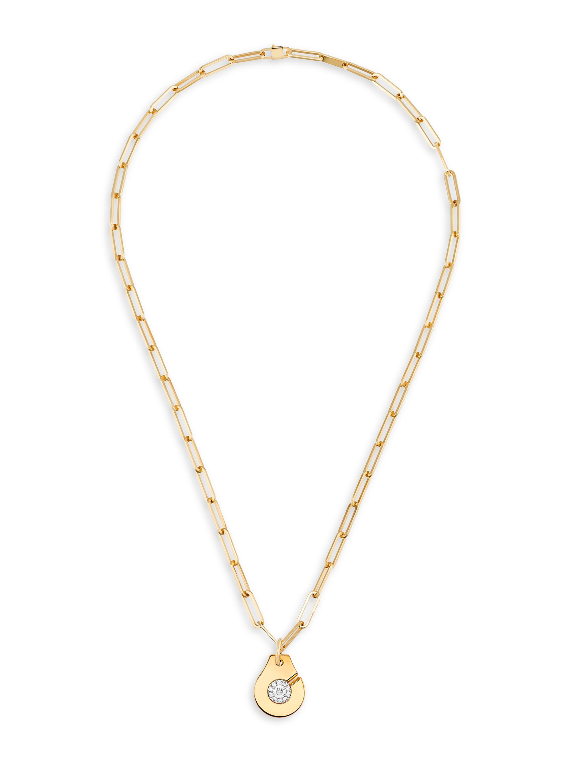 Dinh Van Women's Menottes  R15 18K Yellow Gold & Diamond Handcuff Pendant Necklace - Yellow Gold