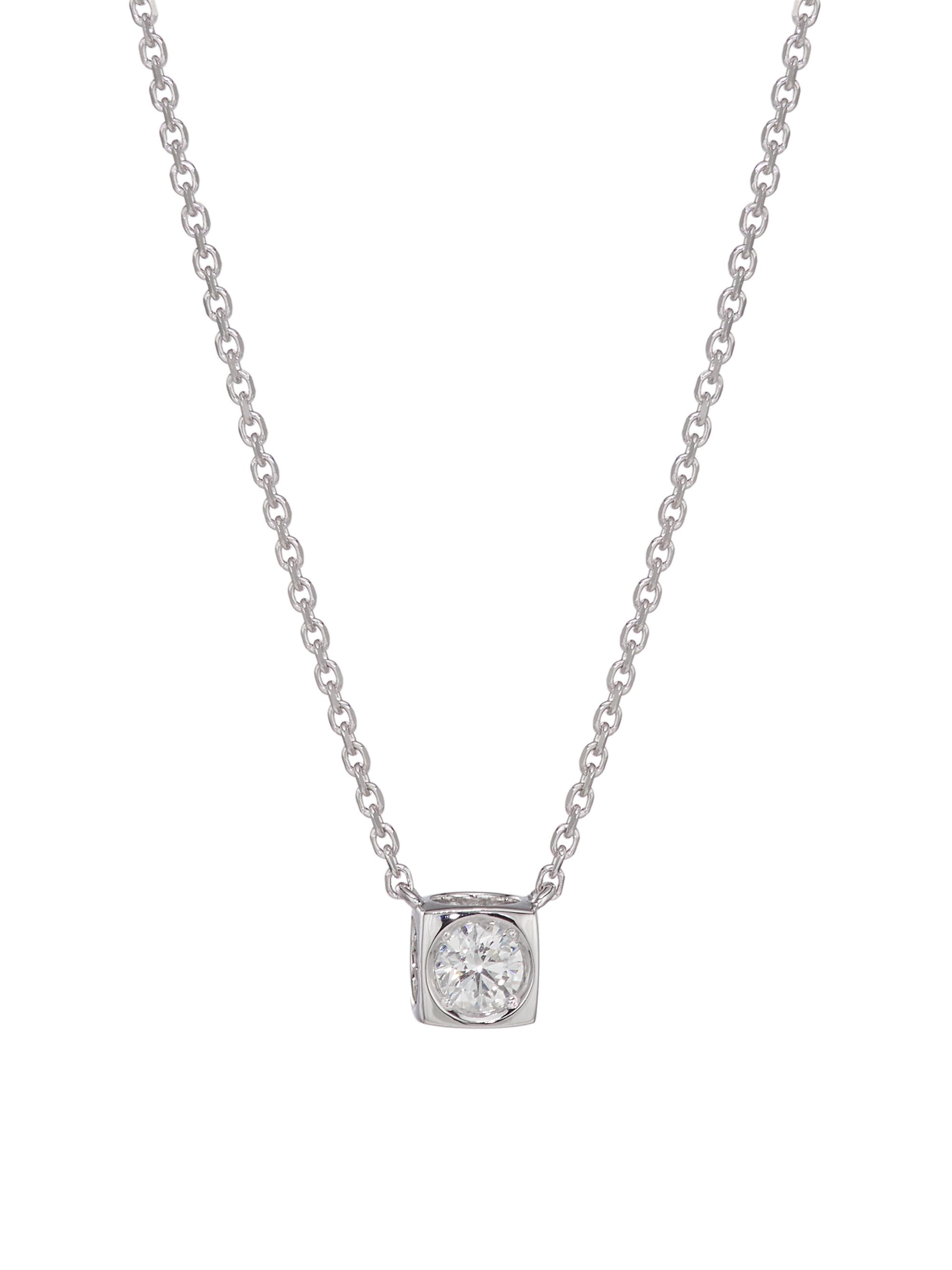 Dinh Van Women's Le Cube Diamant Platinum & Diamond  Pendant Necklace