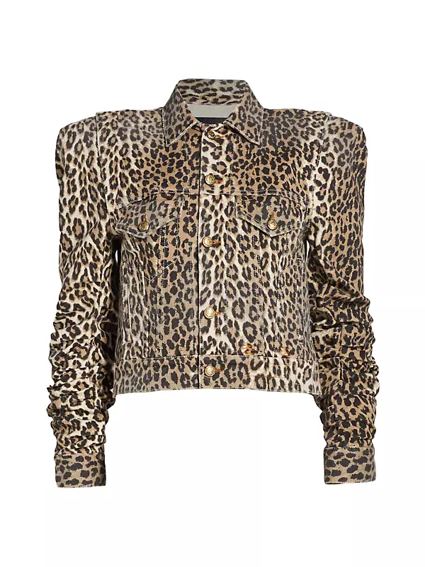 Kelsey Shirring Leopard Print Jacket