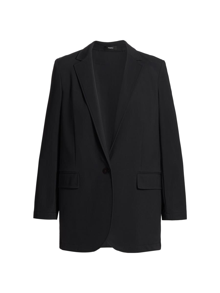 アウターその他 THEORY Woman Blazer Navy N1106113 XLV Theory Women's Boxy Double Breasted Jacket, Nocturne Navy at