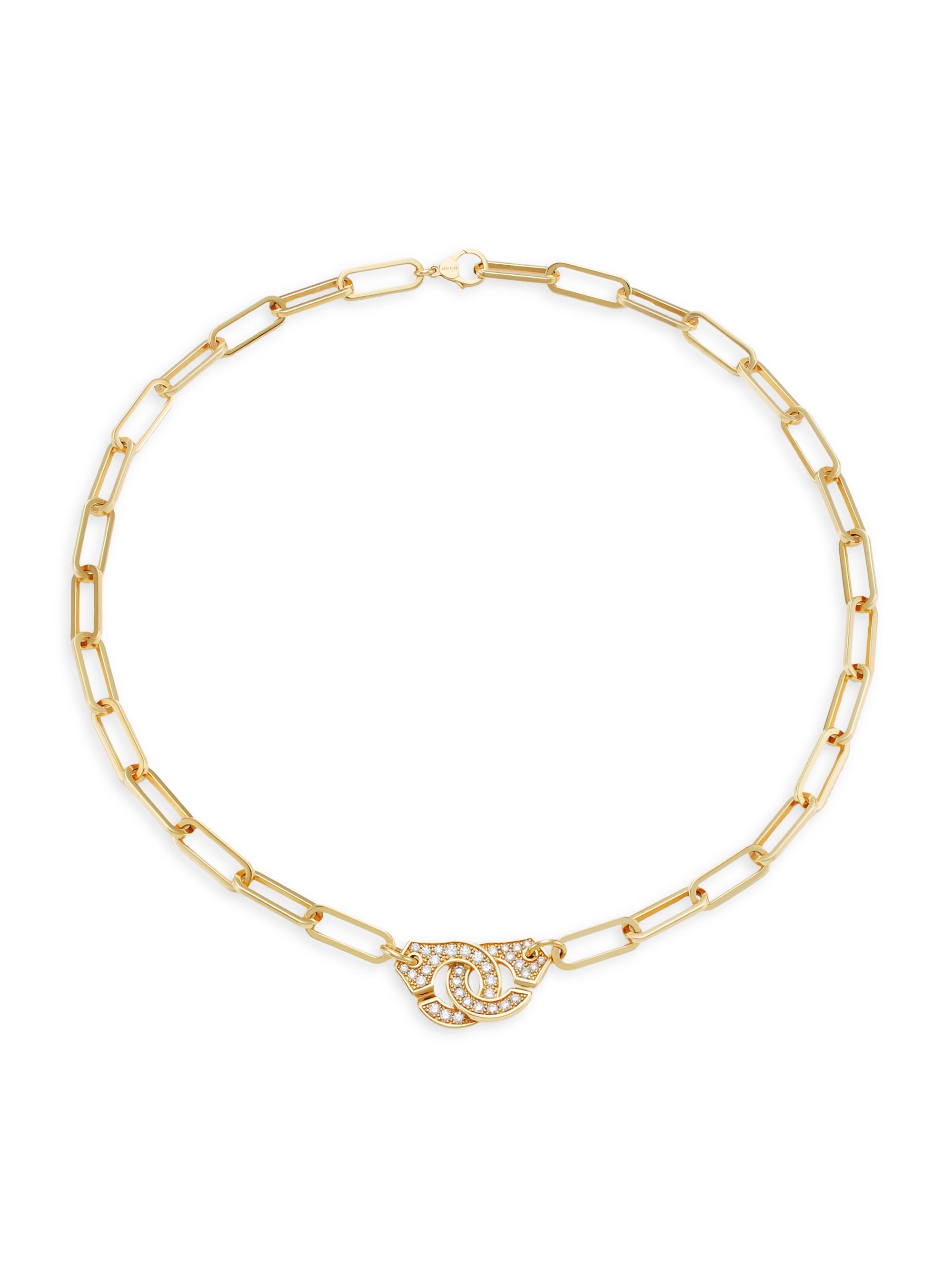 Dinh Van Women's Menottes 18K Yellow Gold & Diamond Openwork Chain Necklace - Gold