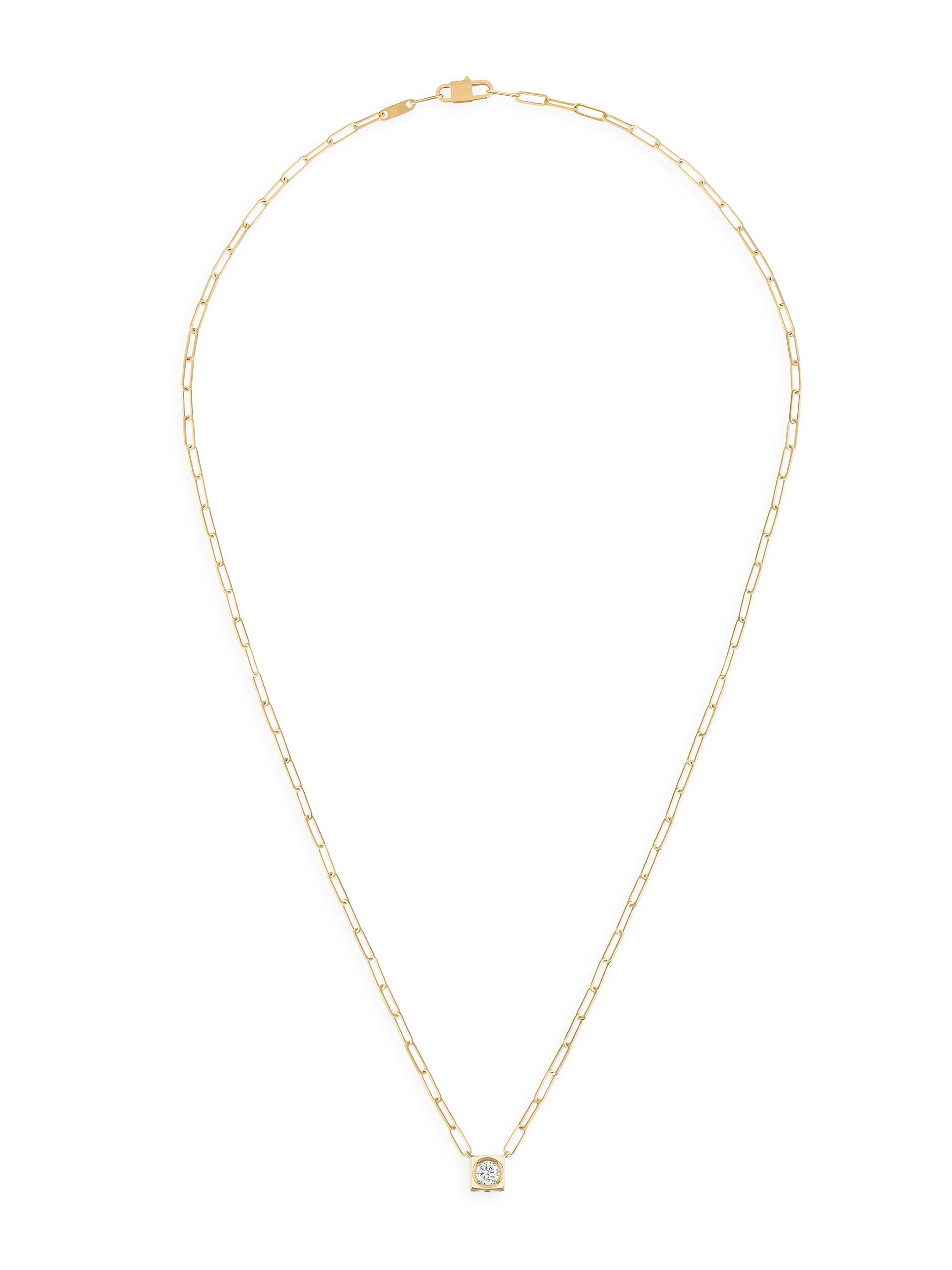 Dinh Van Women's Le Cube Diamant 18K Yellow Gold & 0.25 TCW Diamond  Pendant Necklace - Yellow Gold