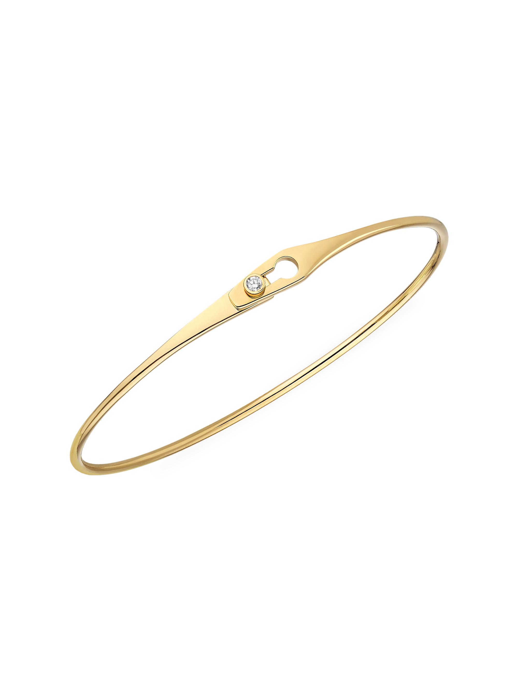 Dinh Van Women's Serrure Jonc 18K Yellow Gold & Diamond Bangle - Yellow Gold