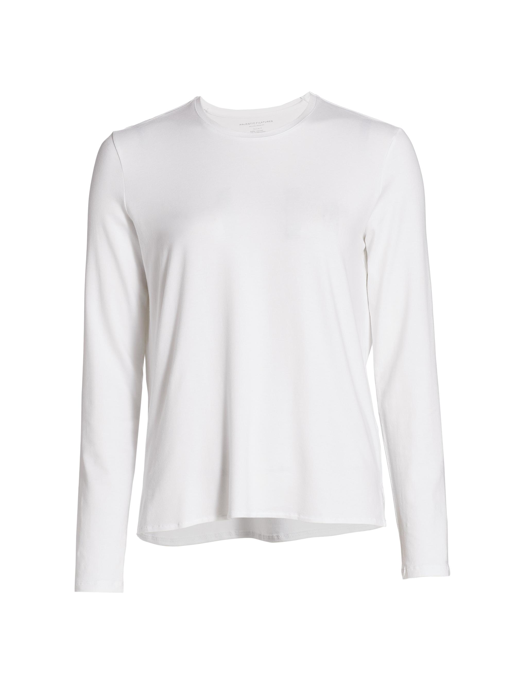 Majestic Filatures Women's Soft Touch Long Sleeve Tee - Blanc
