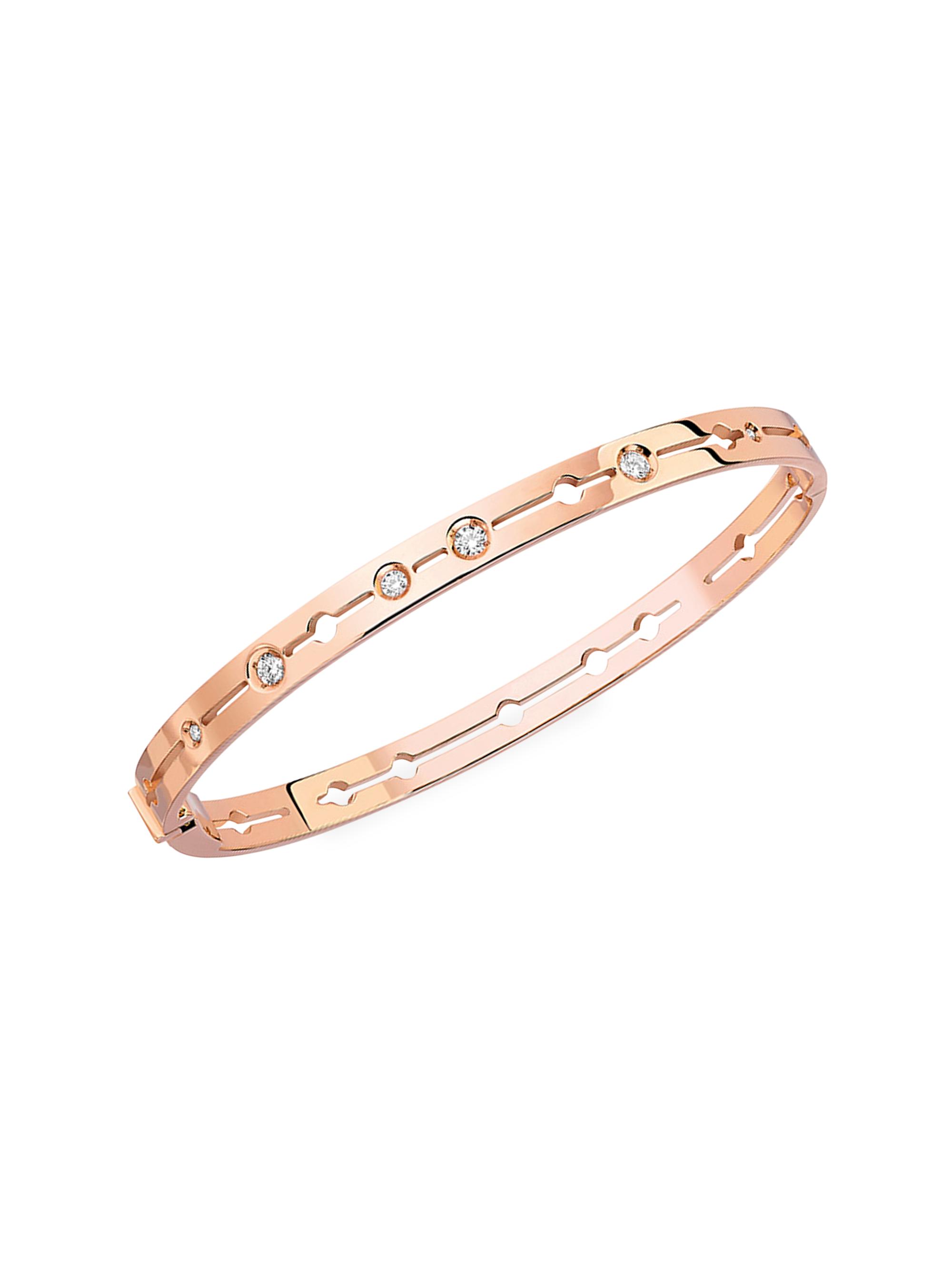 Dinh Van Women's Pulse  18K Rose Gold & Diamond Bangle - Rose Gold