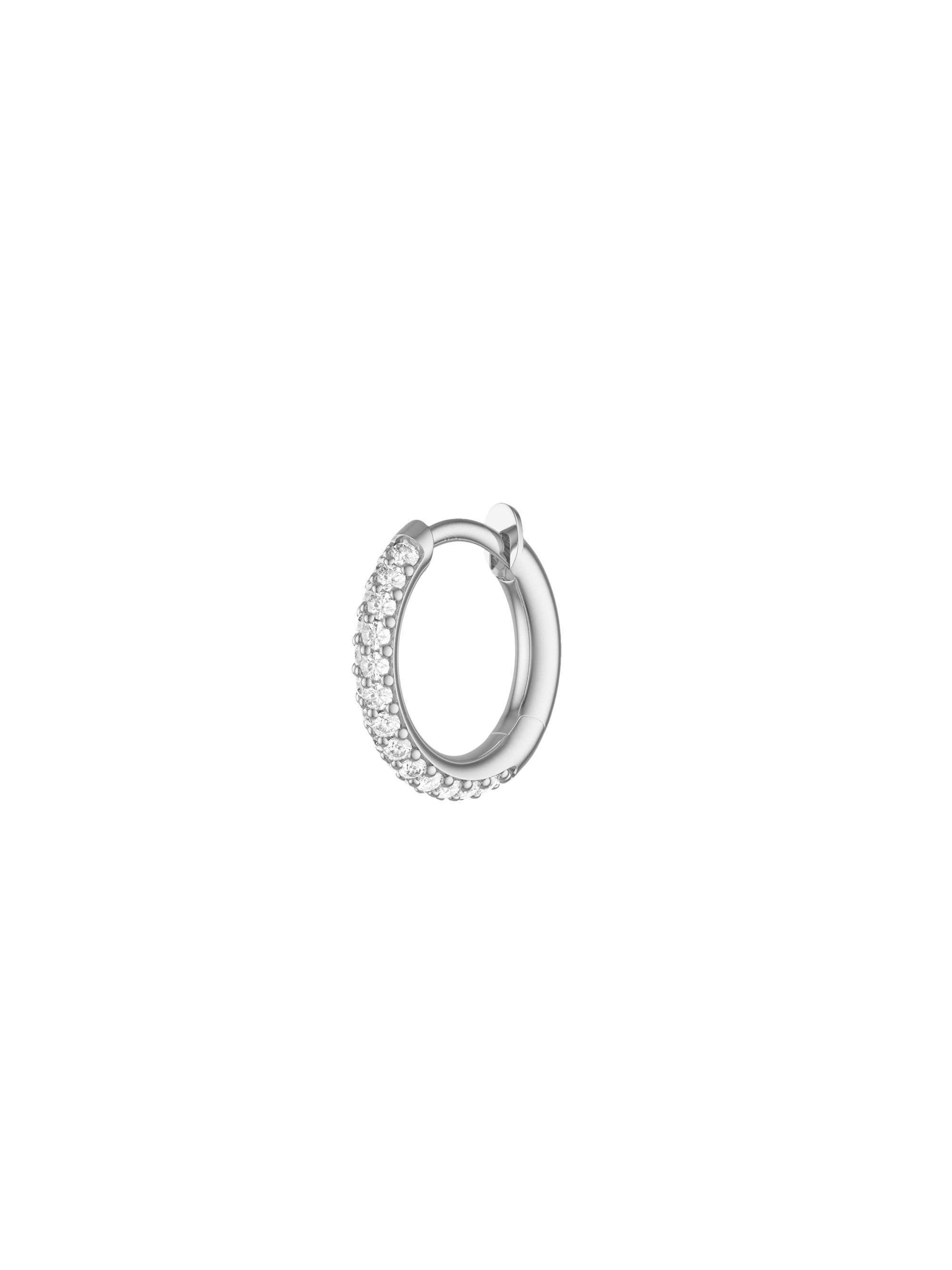 Spinelli Kilcollin Women's Sterling Silver, 18K White Gold, & Diamonds Single Micro Hoop - White Gold