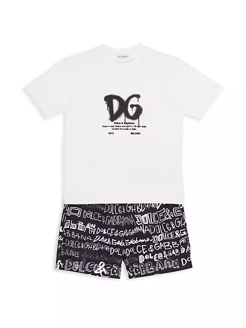 Shop Dolce&Gabbana Little Kids & Kids D&G Dripping Logo T-Shirt 