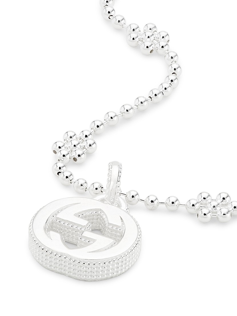 Shop Gucci Sterling Silver Interocking G Logo Pendant Shop Gucci Sterling Silver Interocking G Logo Pendant