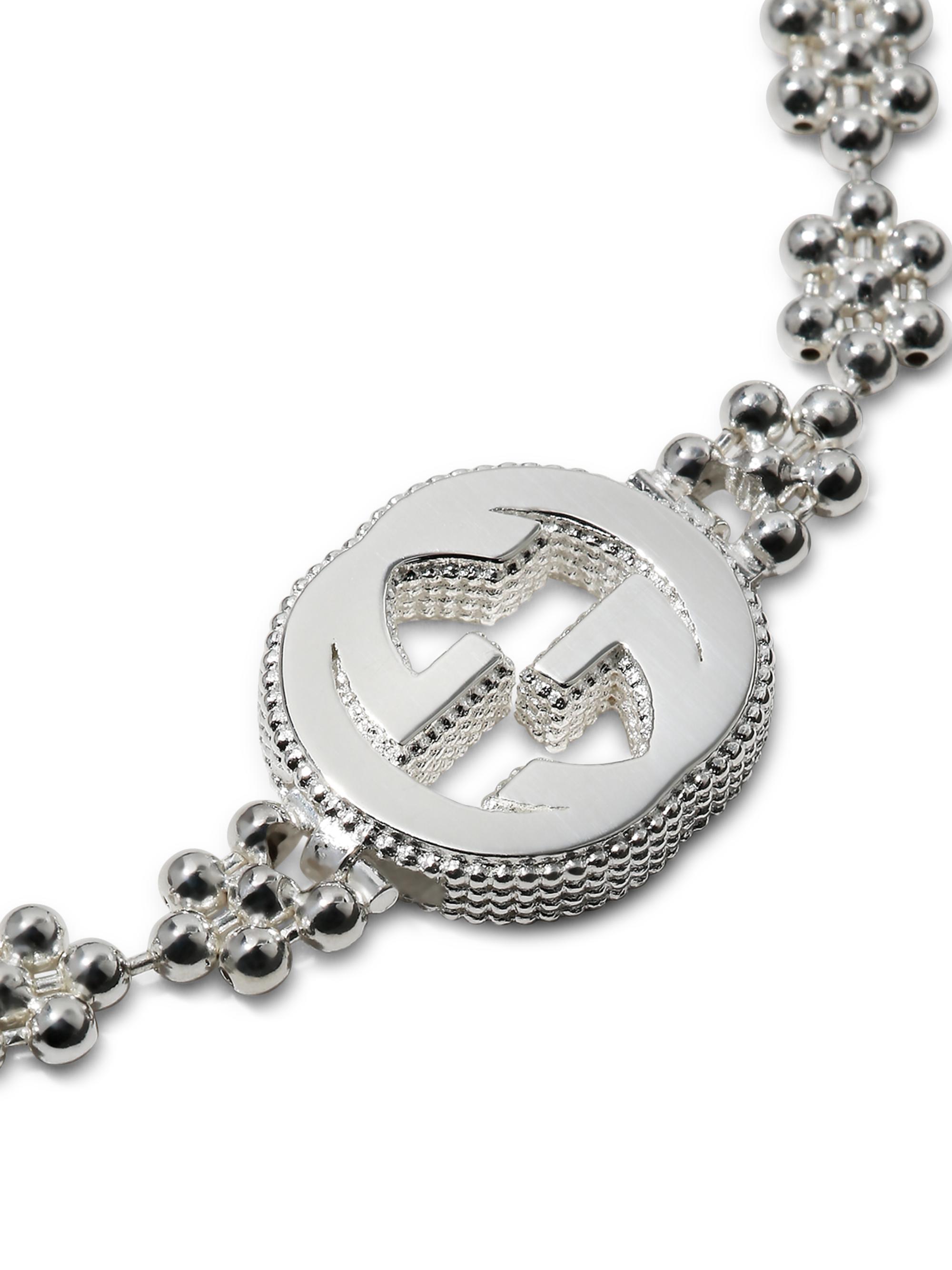 Gucci Sterling Silver Interlocking-G Bracelet | Saks Fifth Avenue