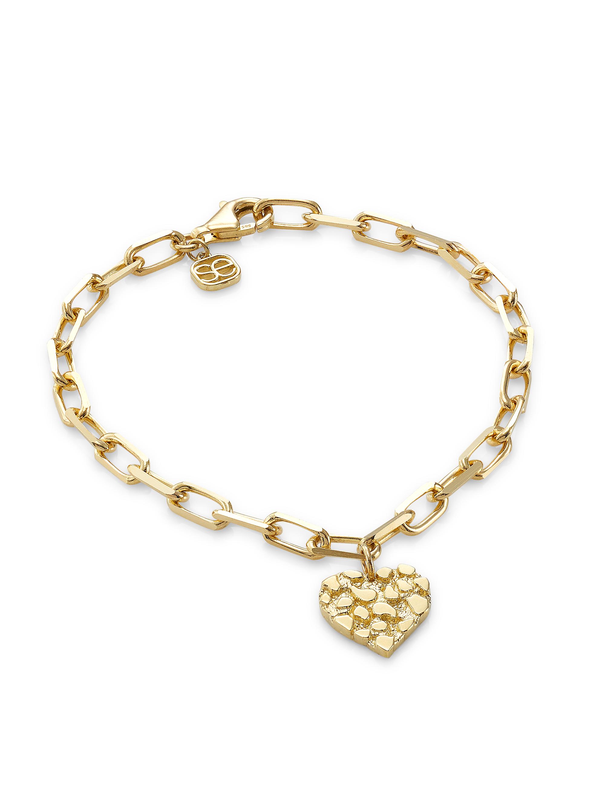 Sydney Evan Women's 14K Yellow Gold Heart Charm Bracelet - Gold