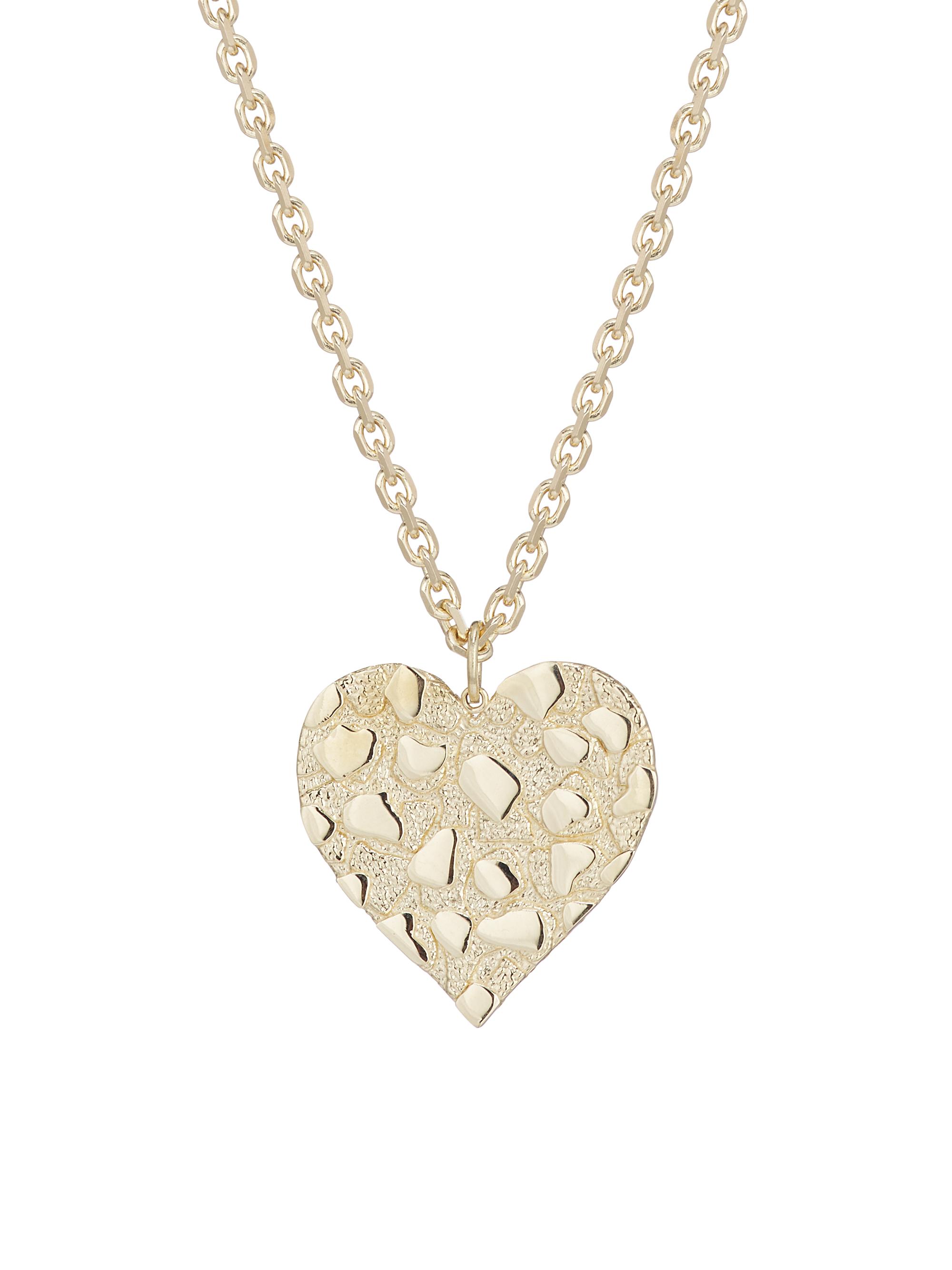 Sydney Evan Women's 14K Yellow Gold Nugget Heart Pendant Necklace
