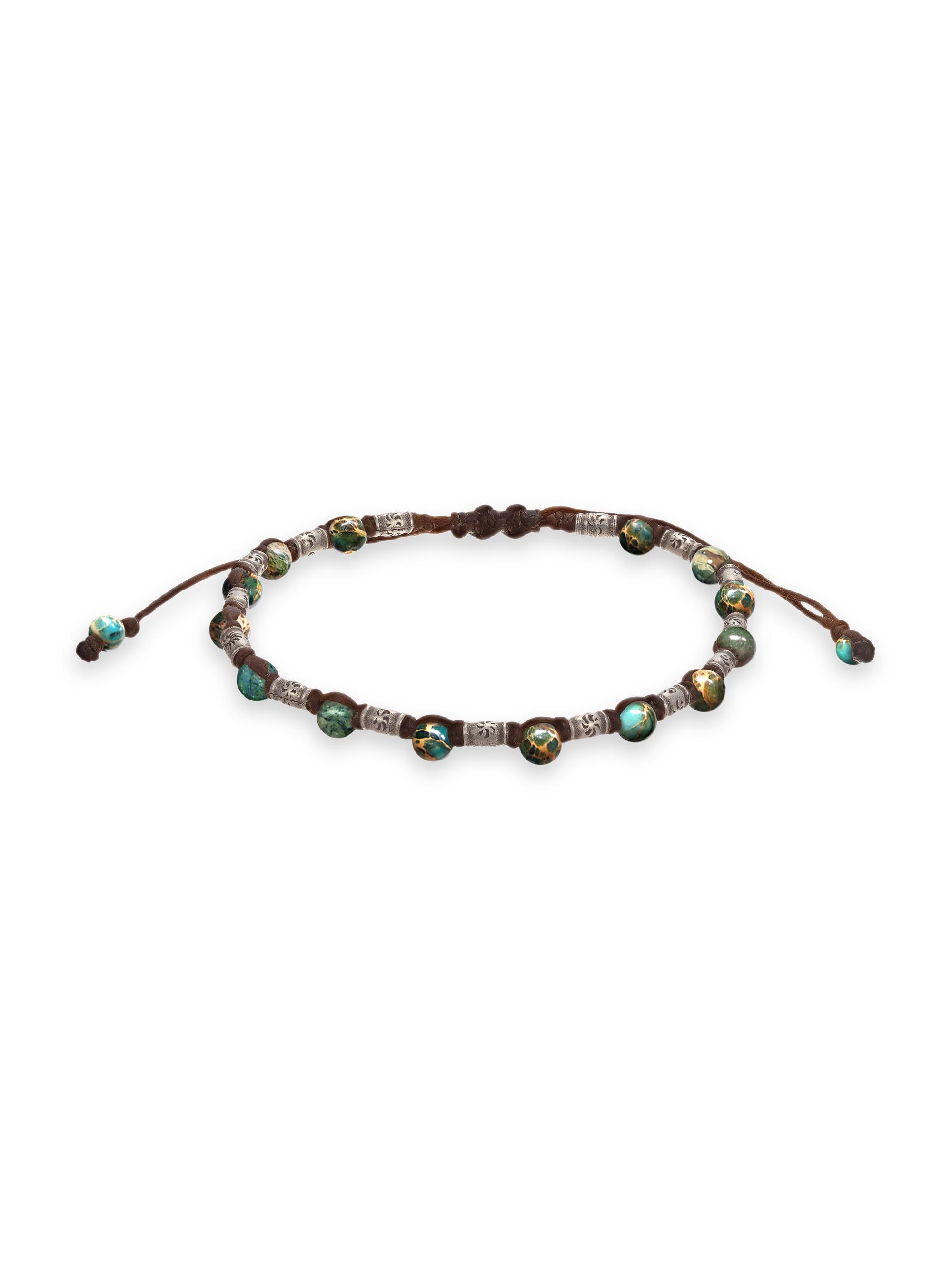 Jan Leslie Men's Sterling Silver & Ocean Jasper Cord Bracelet