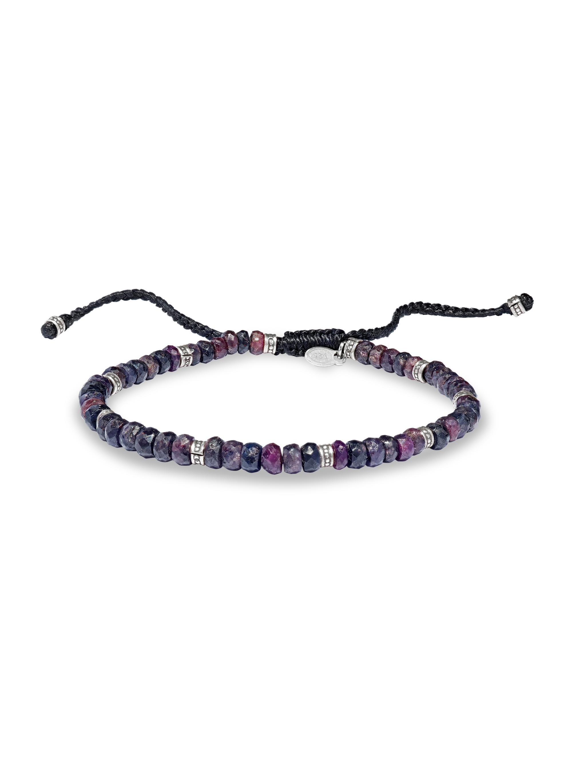 Jan Leslie Men's Sterling Silver & Fluorite Cord Bracelet - Fluorite