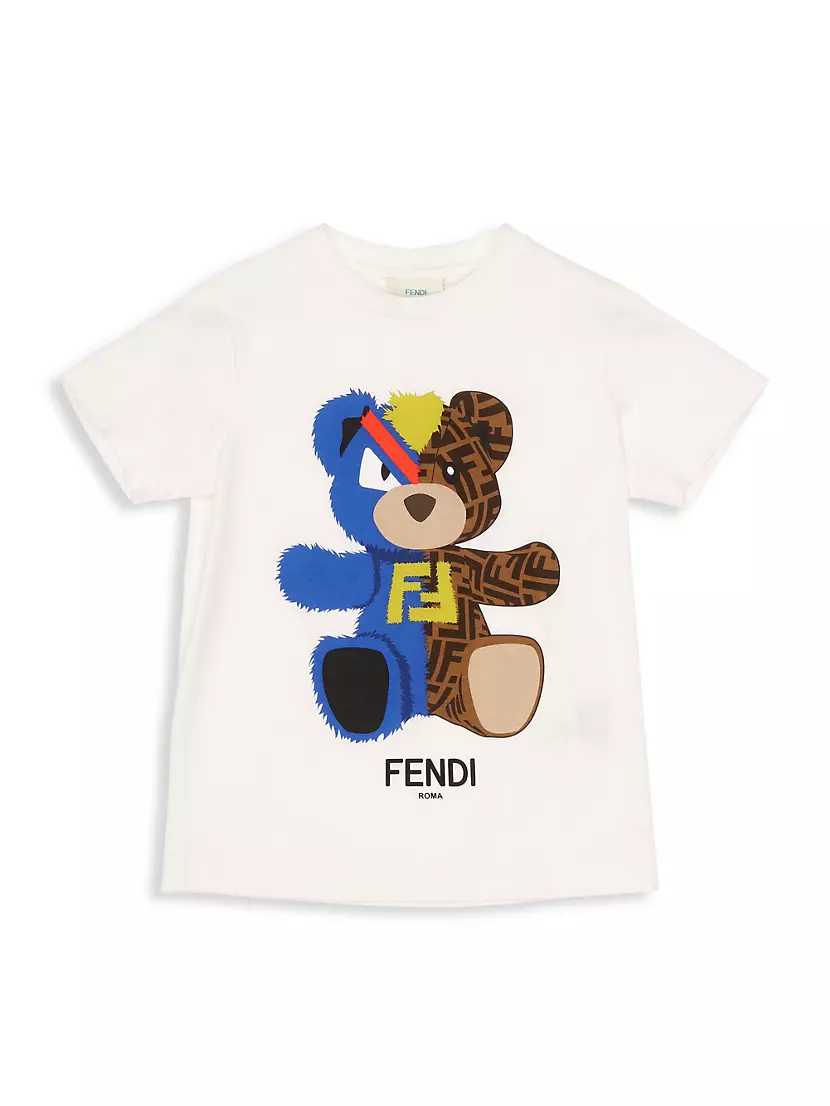 Fendi Boys Yellow 'Monster' Logo T-shirt – Petit New York