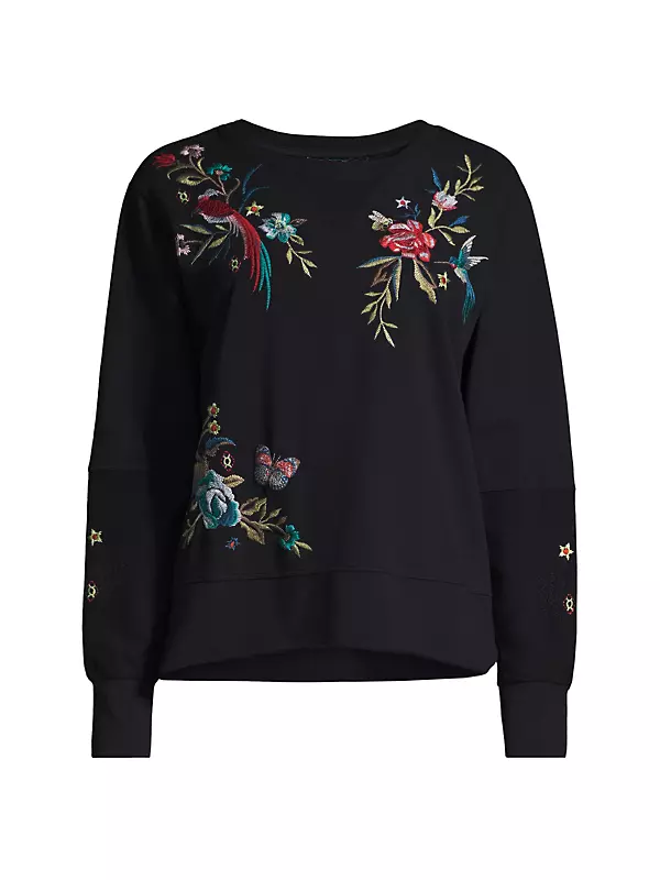 Embroidered French-Terry Sweatshirt for Women
