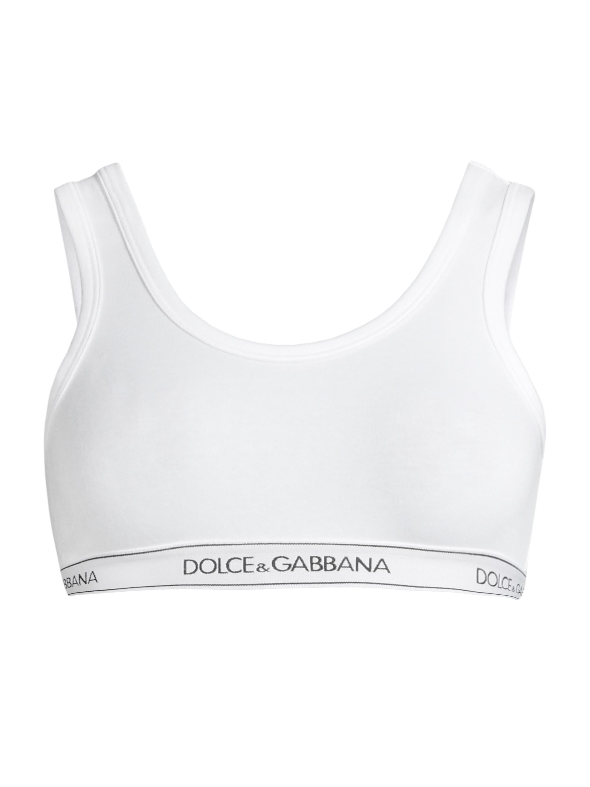 Dolce & Gabbana Women's Logo Band Sports Bra - Optical White