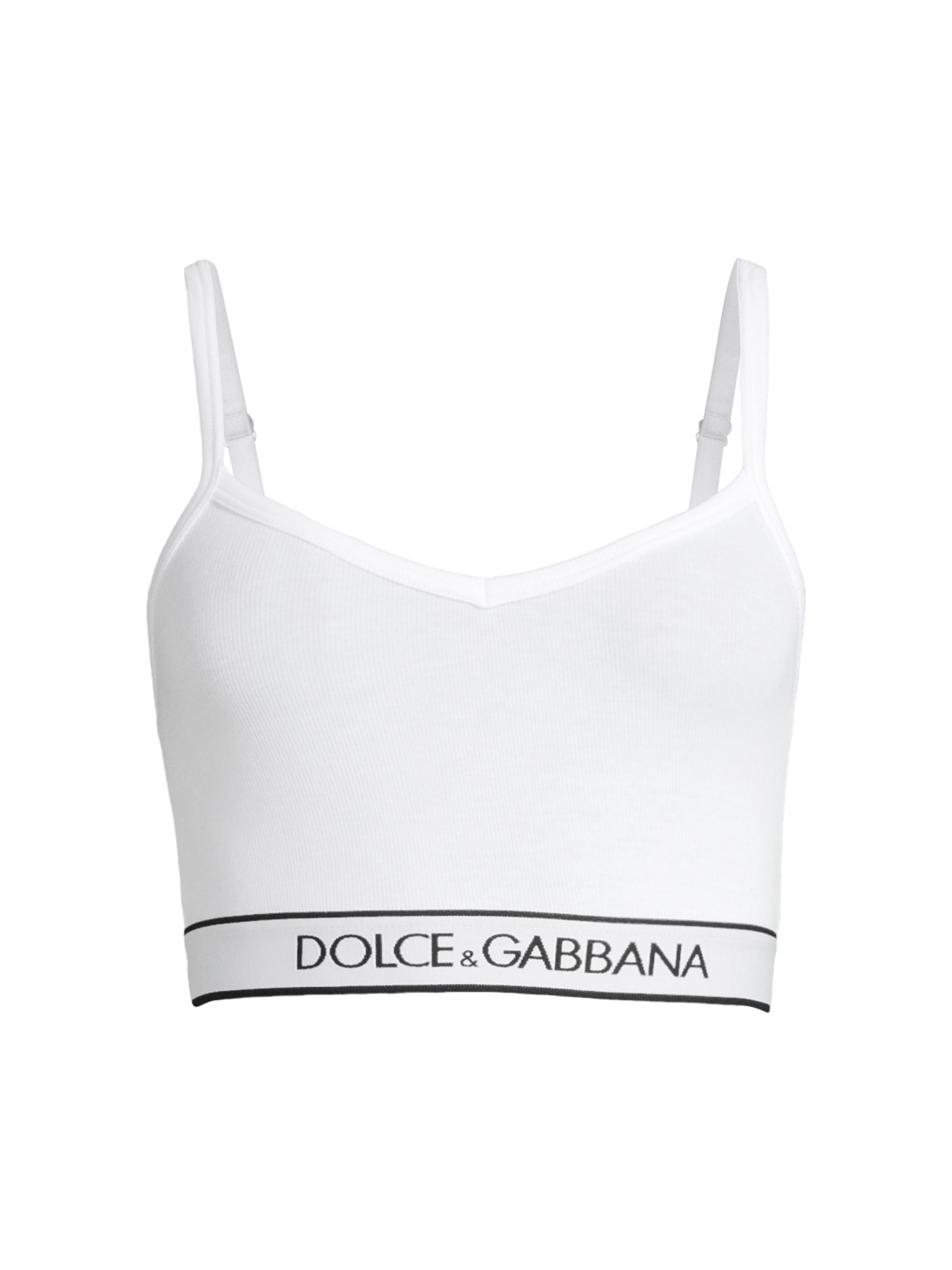 Dolce & Gabbana Women's Logo Band Crop Top - Bianco Ottico