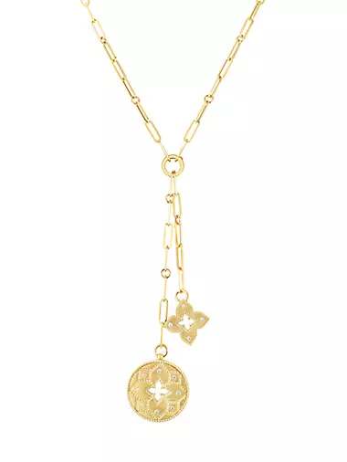 Venetian Princess 18K Yellow Gold & Diamond Double-Medallion Necklace