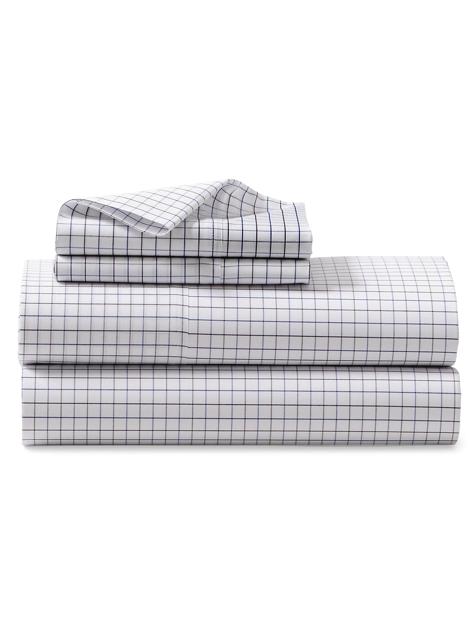Ralph Lauren Organic Tattersal 400-Thread Count Flat Sheet - White Twin