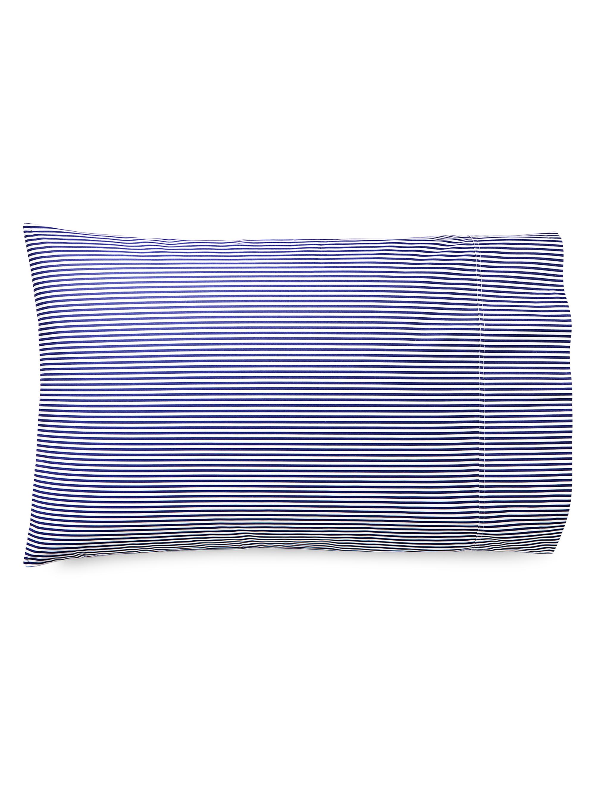 Ralph Lauren Organic Shirting Stripe Bedding 400 Thread Count Pillowcase - Blue Stripe