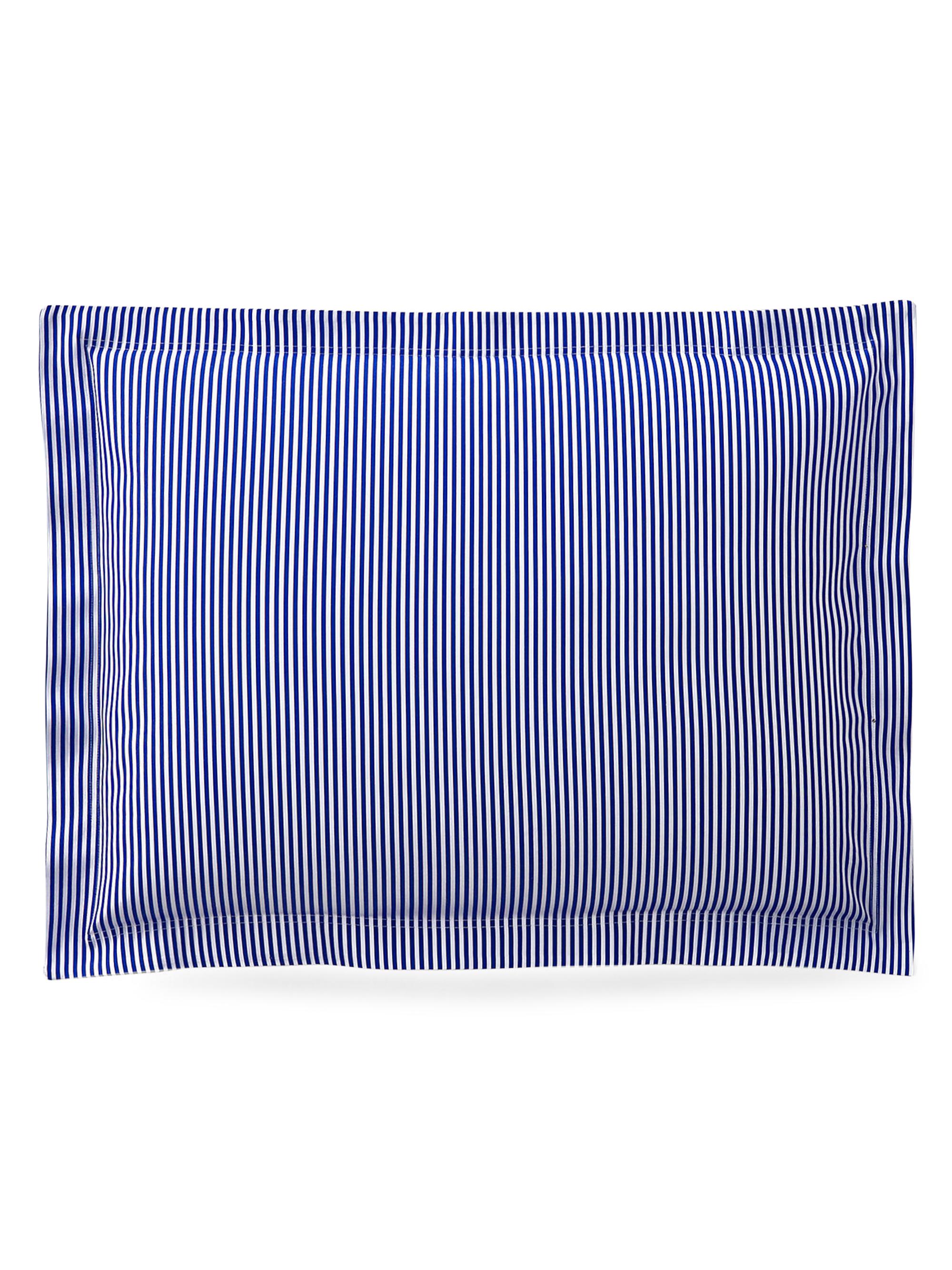 Ralph Lauren Organic Shirting Stripe Bedding 400 Thread Count Sham - Blue Stripe
