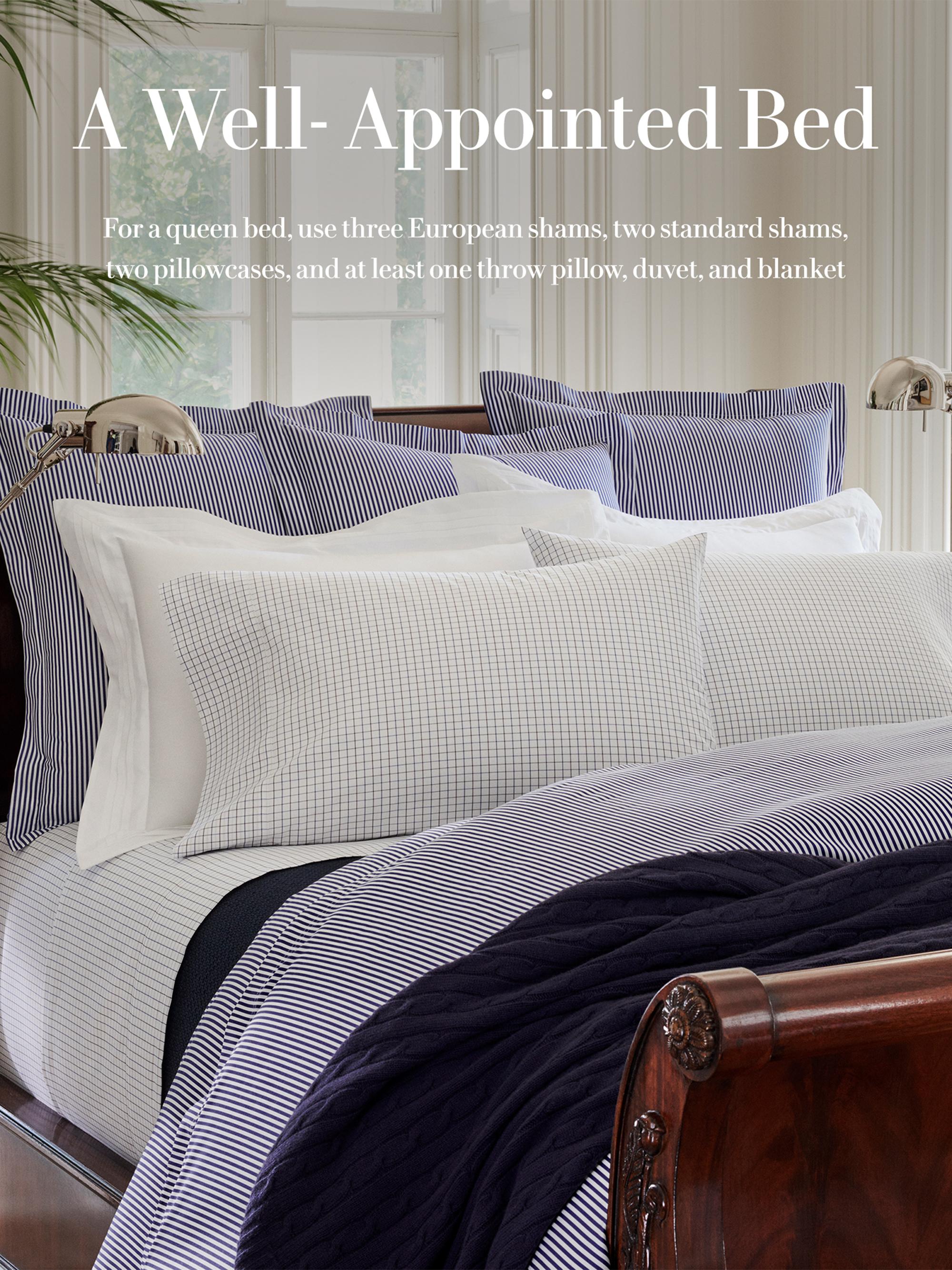 Ralph Lauren Organic Shirting Stripe Bedding 400 Thread Count Sham