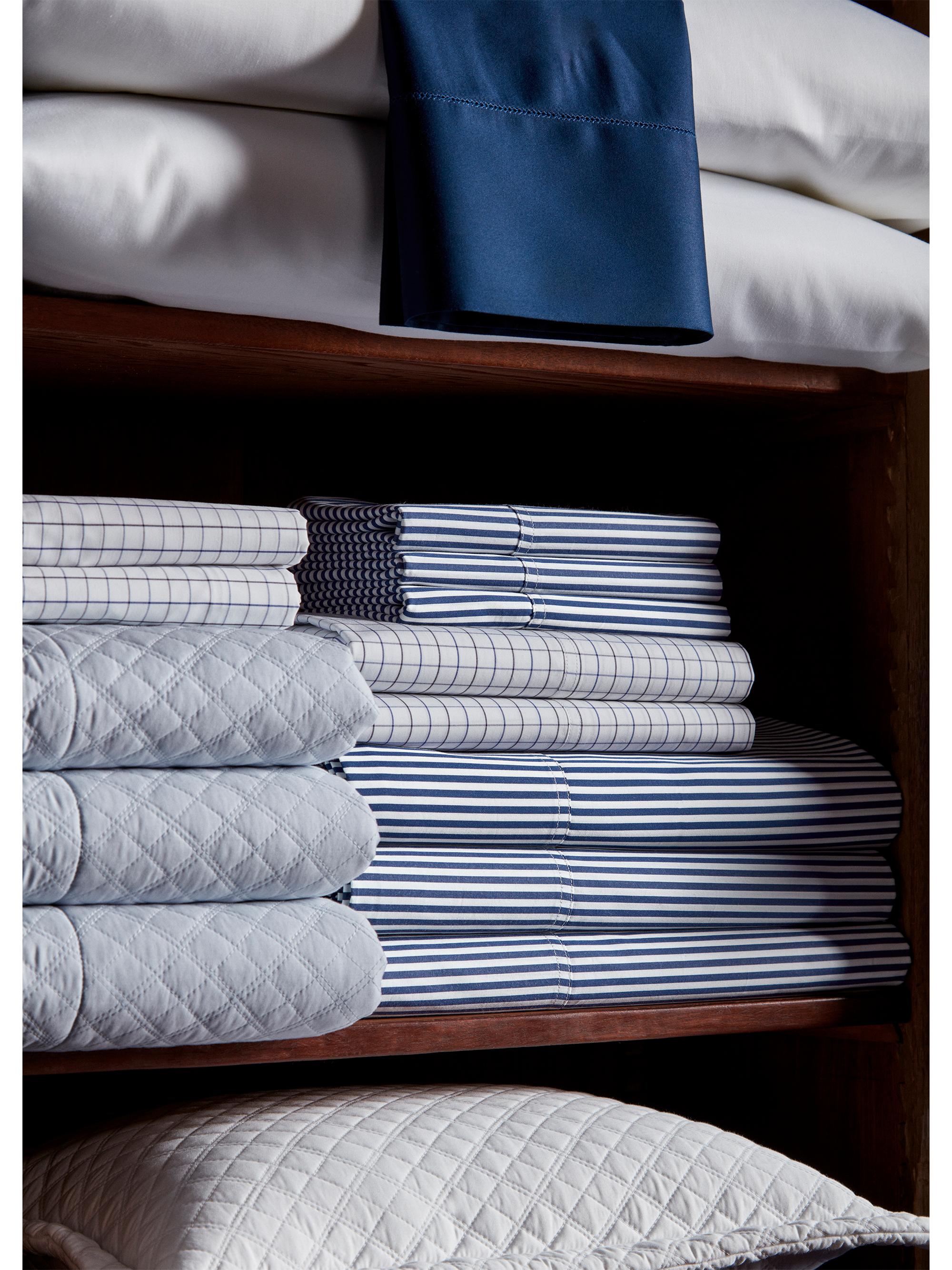 Ralph Lauren Organic Shirting Stripe 400-Thread Count Flat Sheet