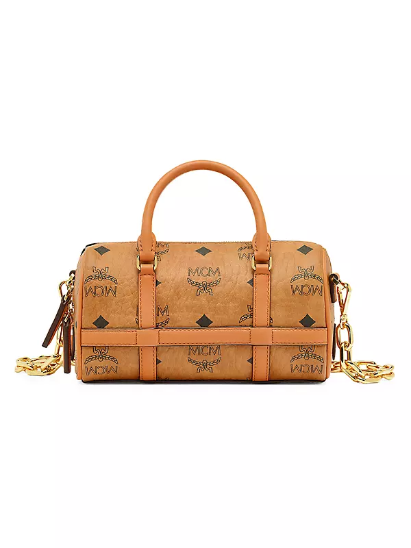 MCM Tech Crossbody Visetos Mini Cognac in Coated Canvas with 24k Gold  Plated - US