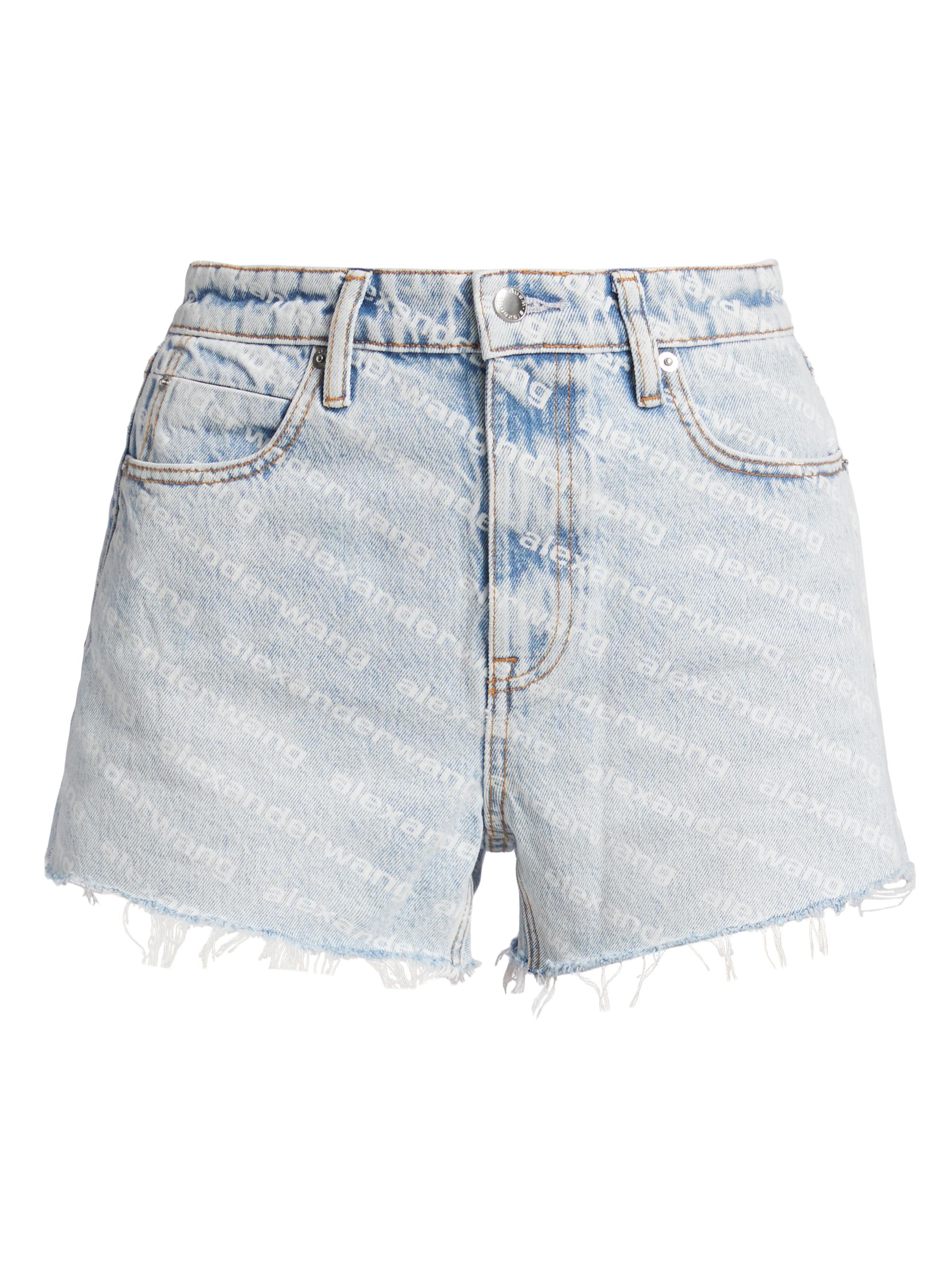 Alexander Wang Bite Logo Denim Shorts | Saks Fifth Avenue