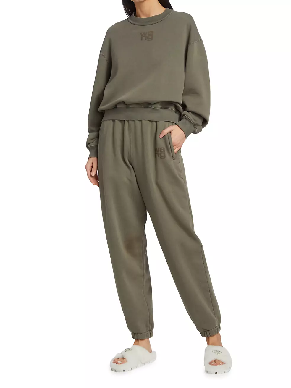alexanderwang PUFF LOGO SWEATPANT IN STRUCTURED TERRY LIGHT
