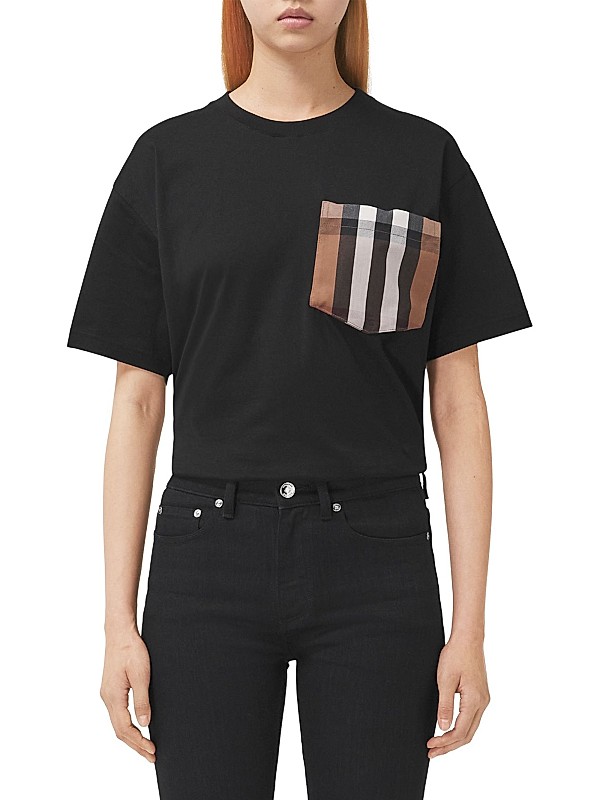 Shop Burberry Check Pocket T-Shirt | Saks Fifth Avenue Shop Burberry Check Pocket T-Shirt | Saks Fifth Avenue