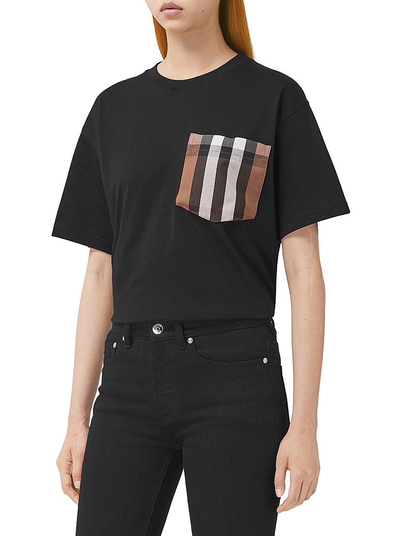 Shop Burberry Check Pocket T-Shirt | Saks Fifth Avenue Shop Burberry Check Pocket T-Shirt | Saks Fifth Avenue